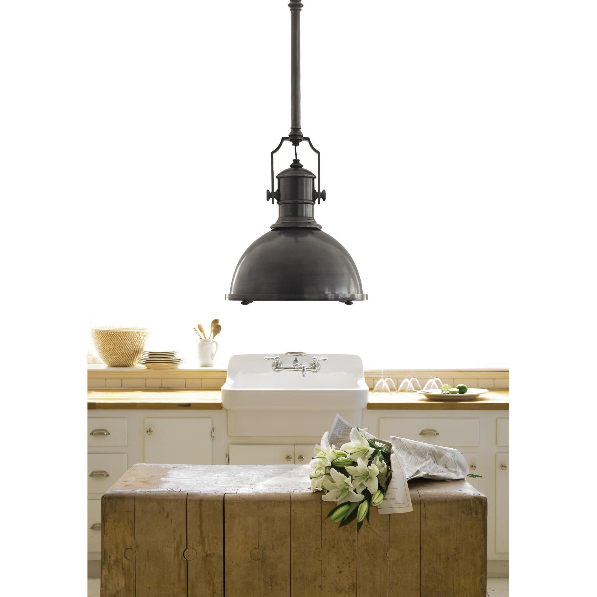 Visual Comfort Signature Collection Chapman & Myers Country Industrial 19 Inch Large Pendant