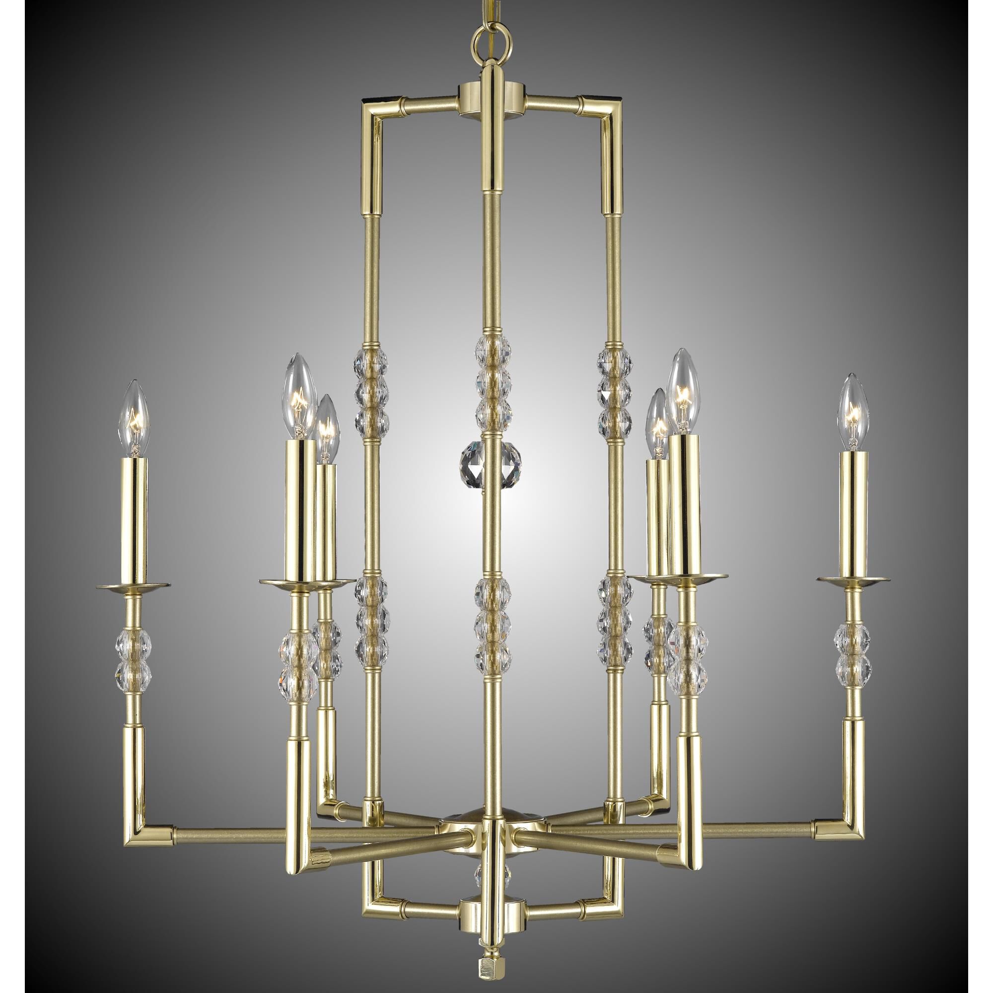 Magro 6 Light Chandelier by American Brass and Crystal