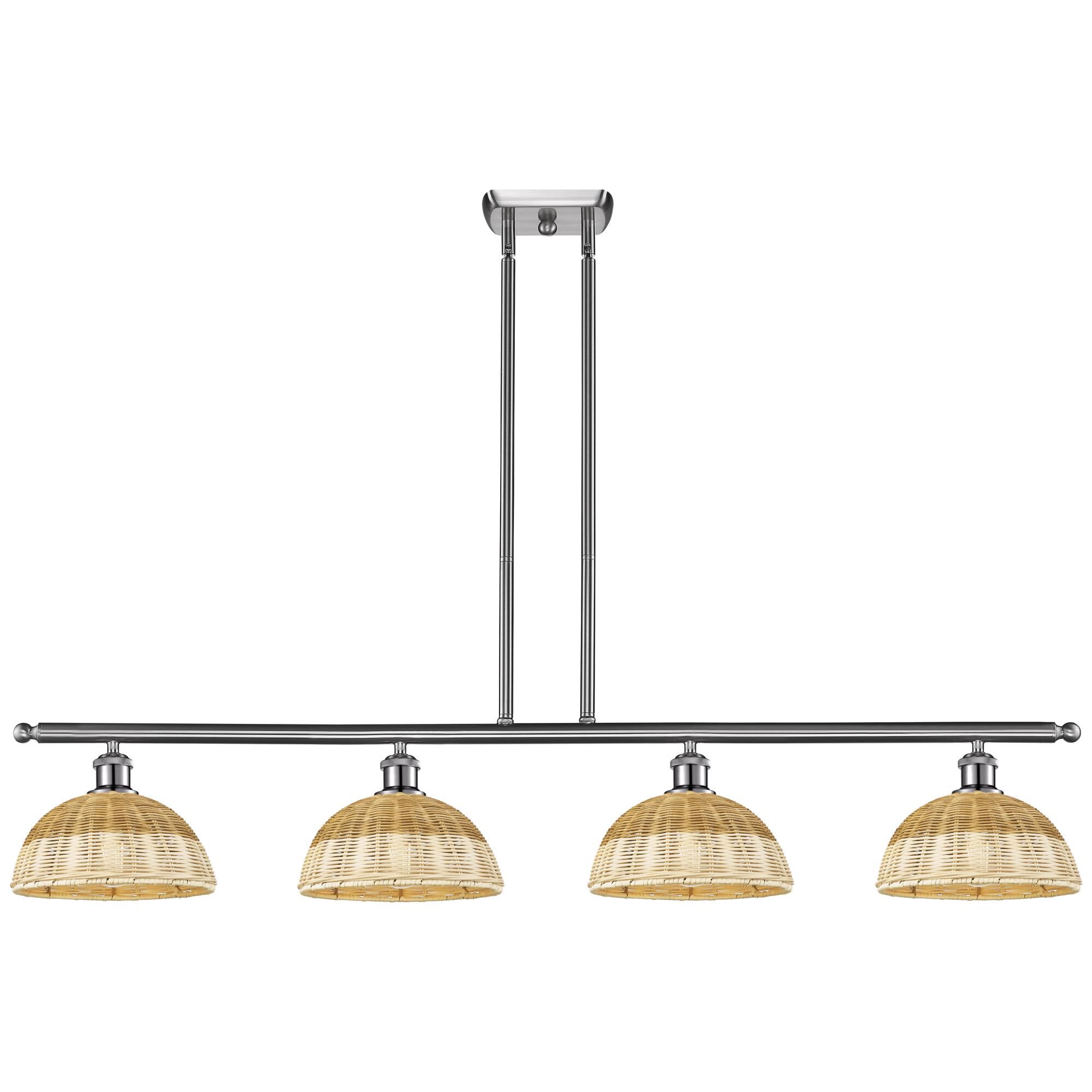 Shown in Brushed Satin Nickel finish and Natural shade