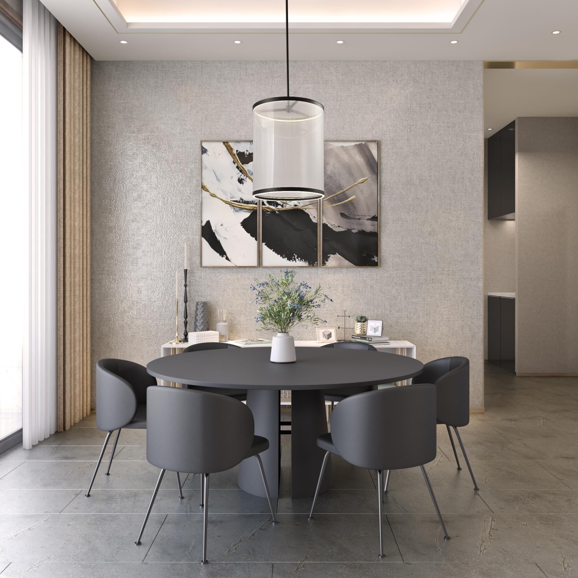 Shown in Black finish and Silver Organza Hardback shade