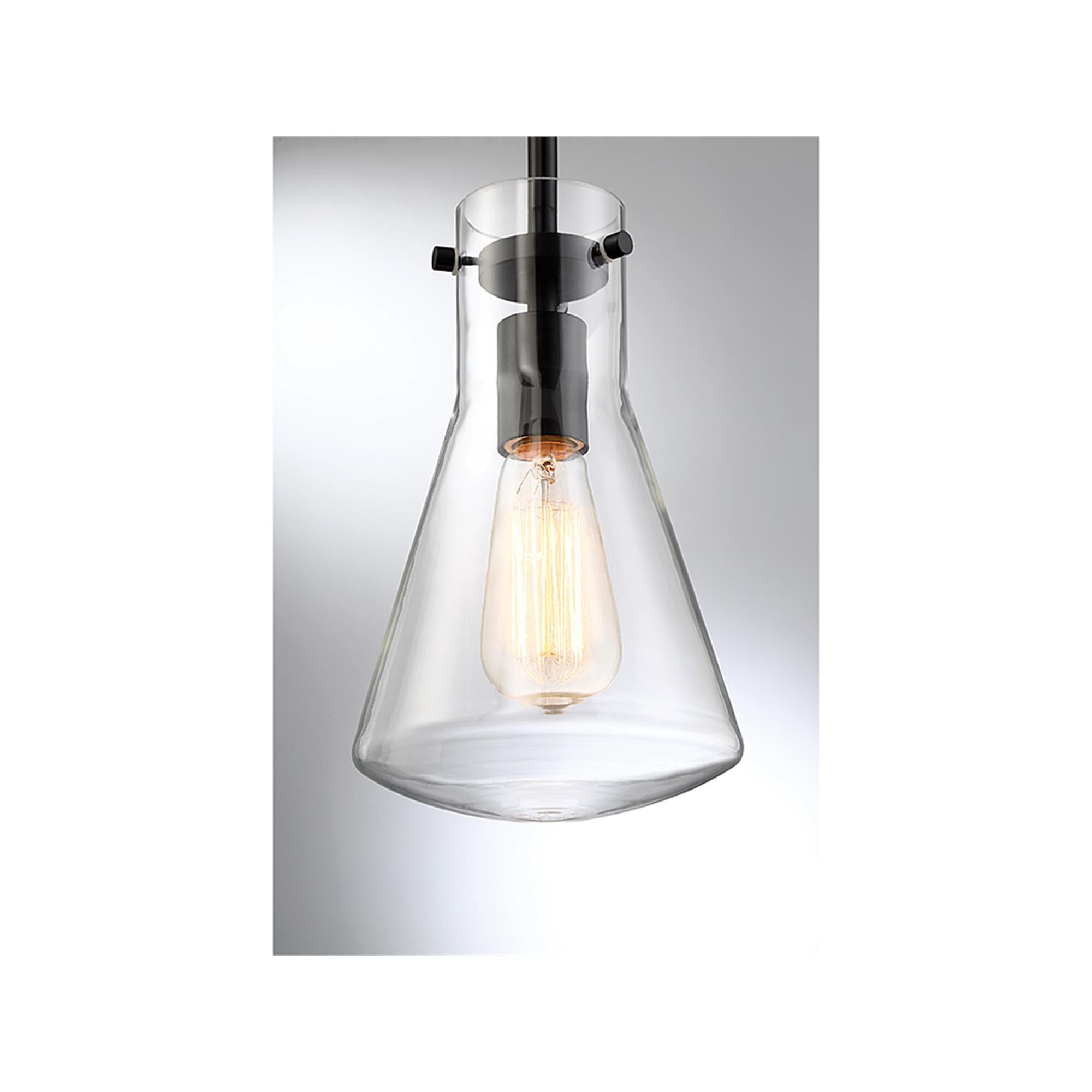Shown in Matte Black finish and Clear glass