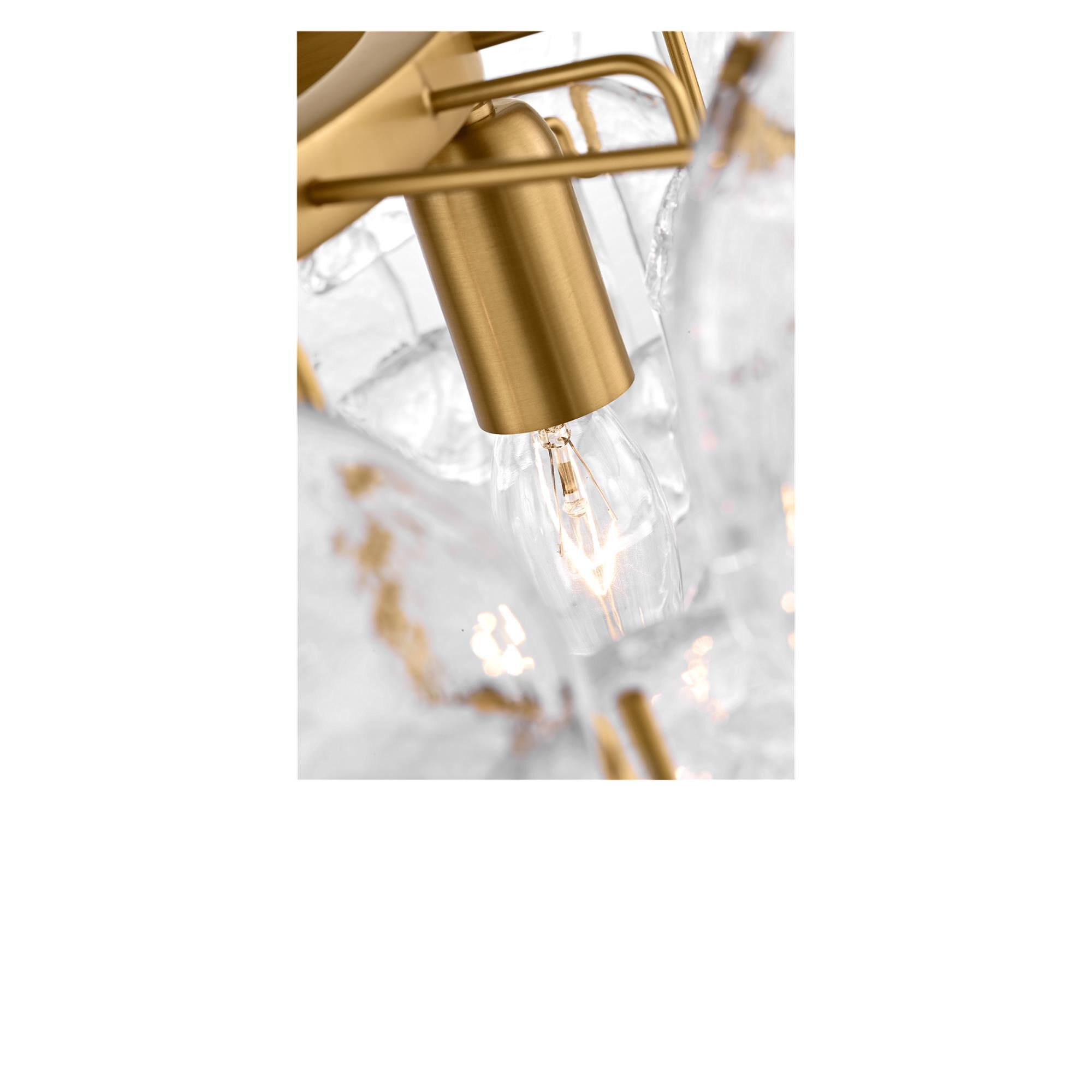 Shown in Burnished Brass finish and Clear glass