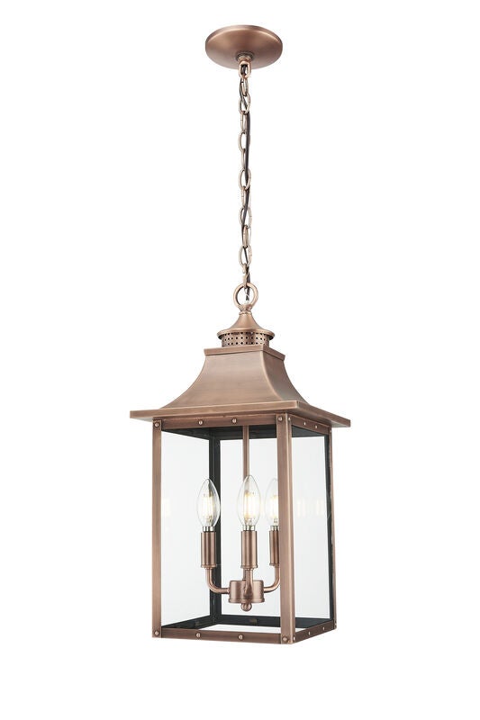 St. Charles 20 Inch Tall 3 Light Outdoor Hanging Lantern by Acclaim Lighting