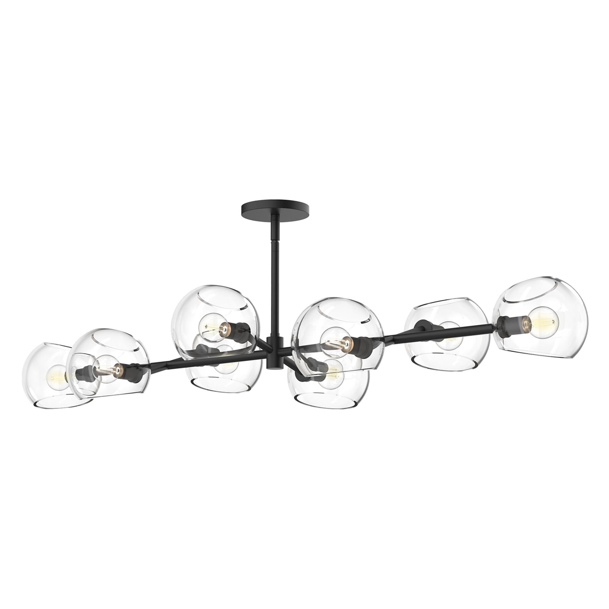 Shown in Matte Black finish and Clear glass