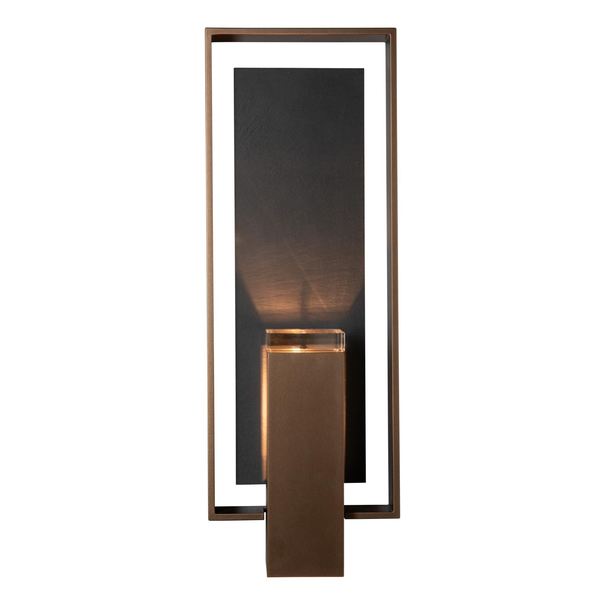 Shown in Coastal Bronze finish and Clear glass and Slate accent