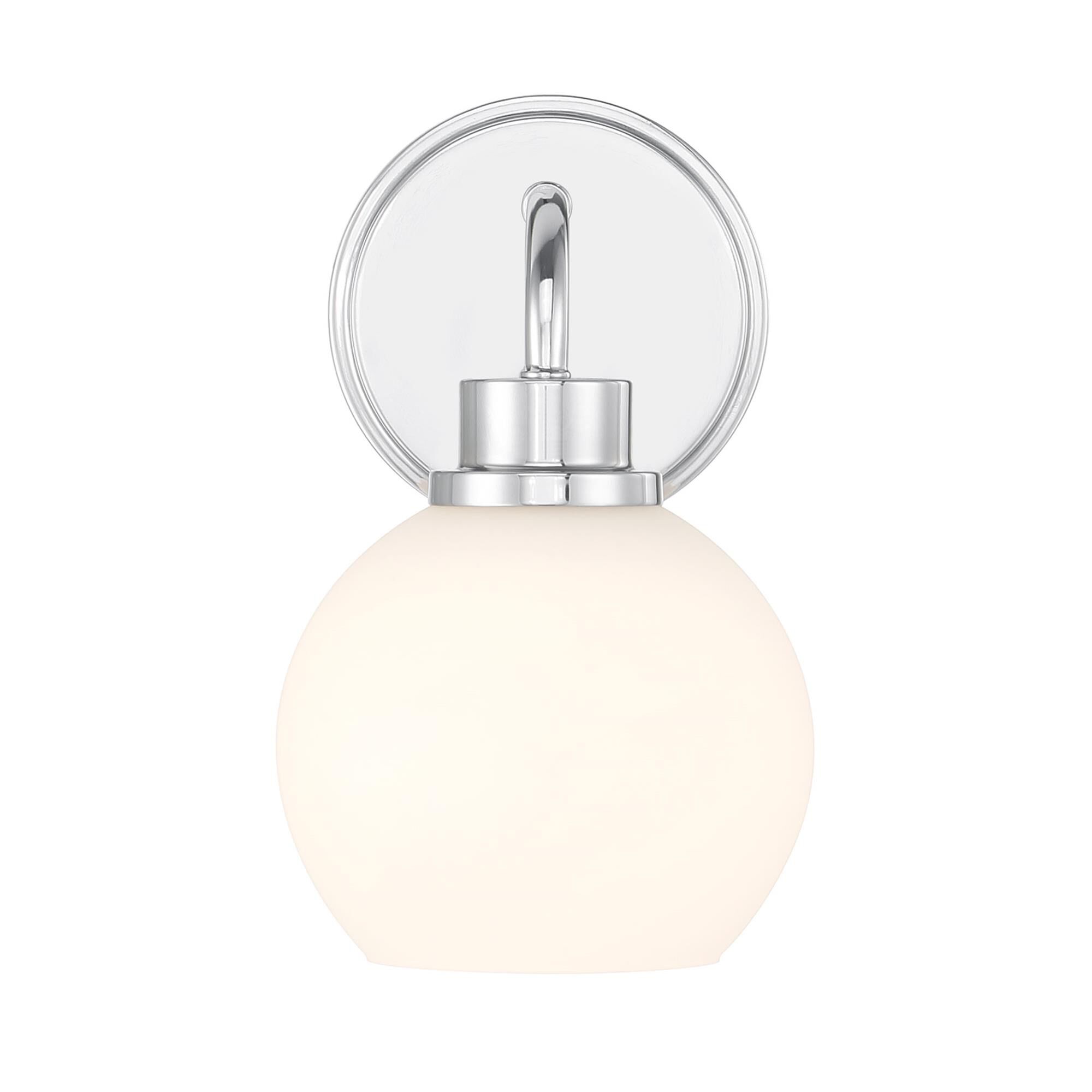 Shown in Chrome finish and White Opal glass