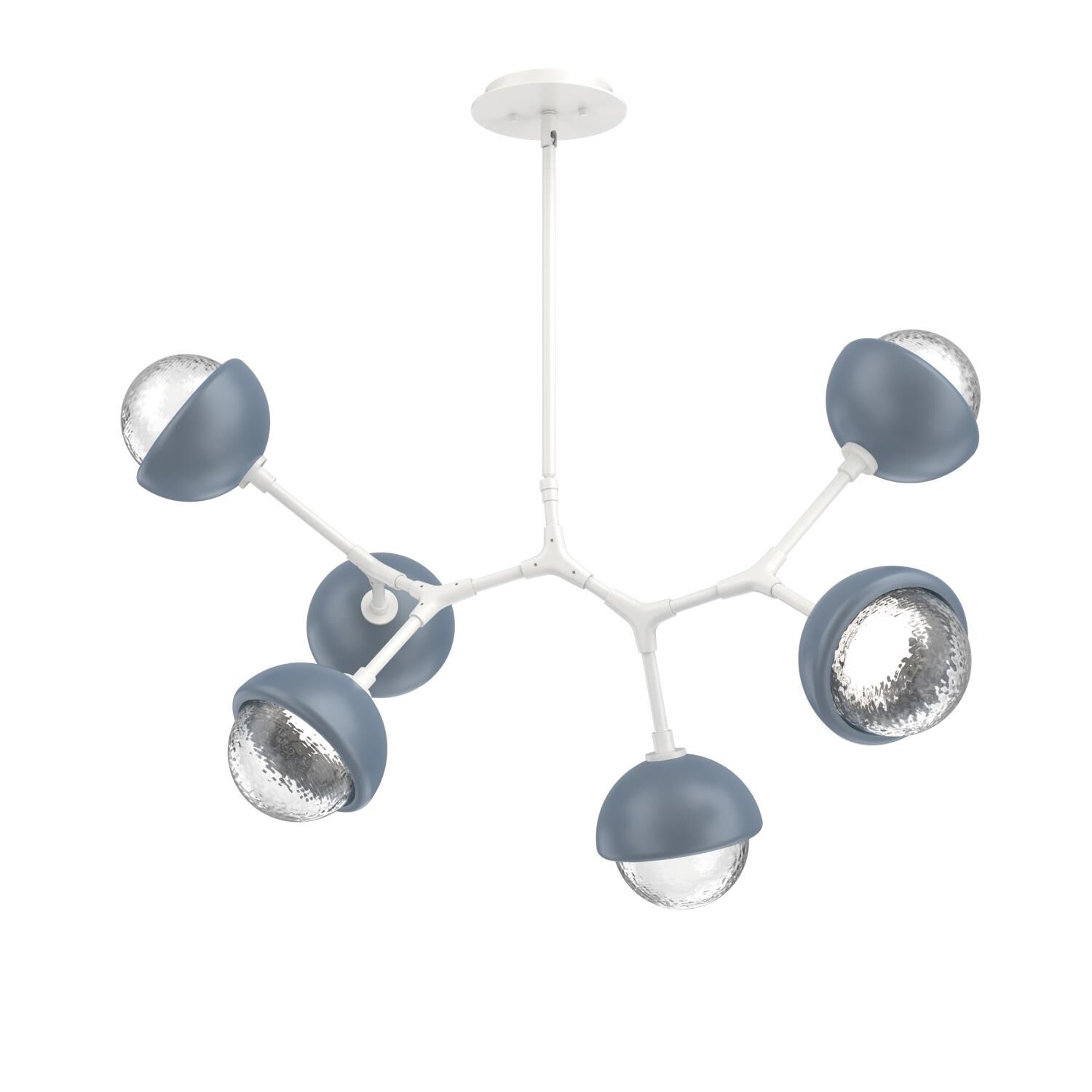 Shown in Salt White finish and Clear glass and Poppy Blue accent