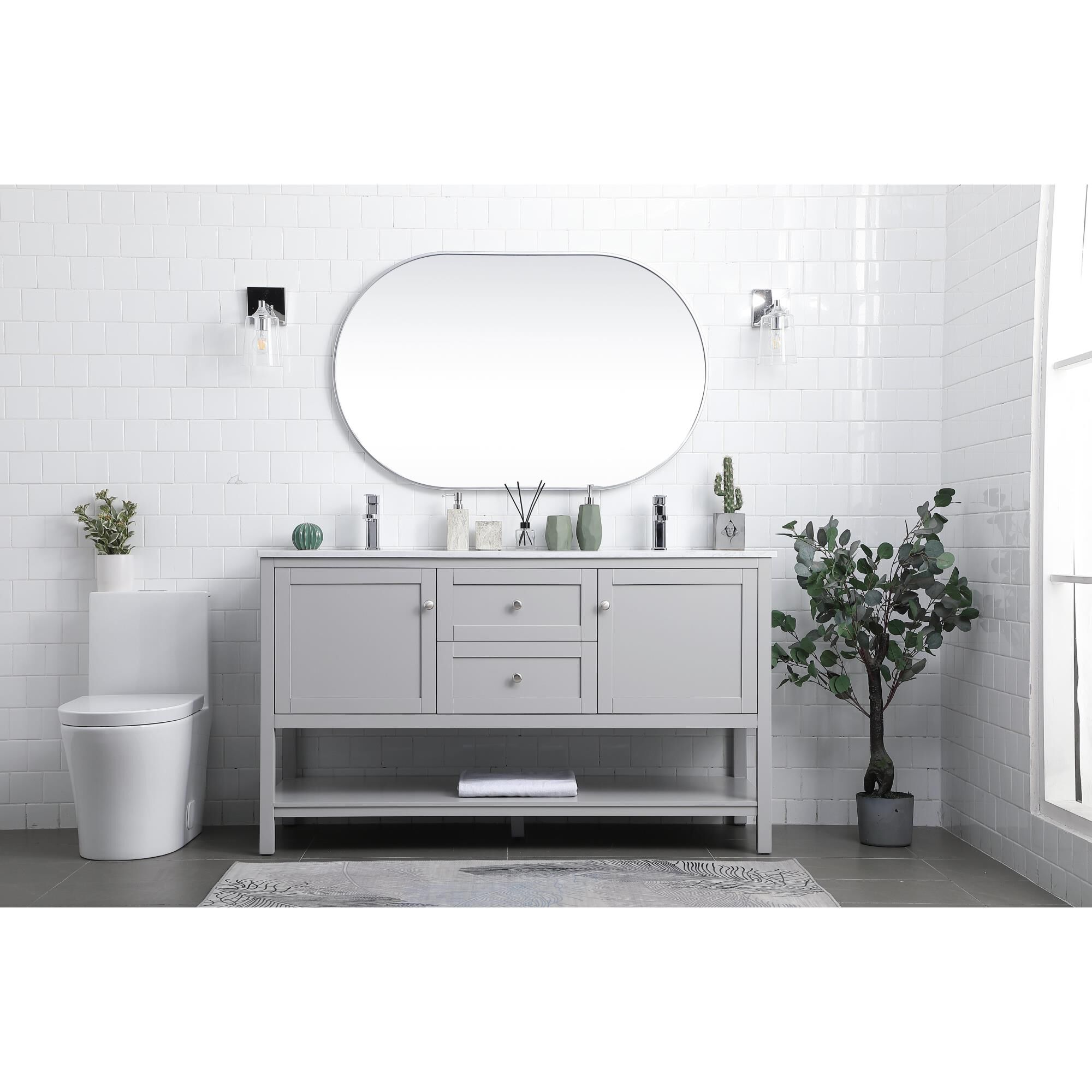 Heath 60 Inch Bath Vanity by Elegant Decor