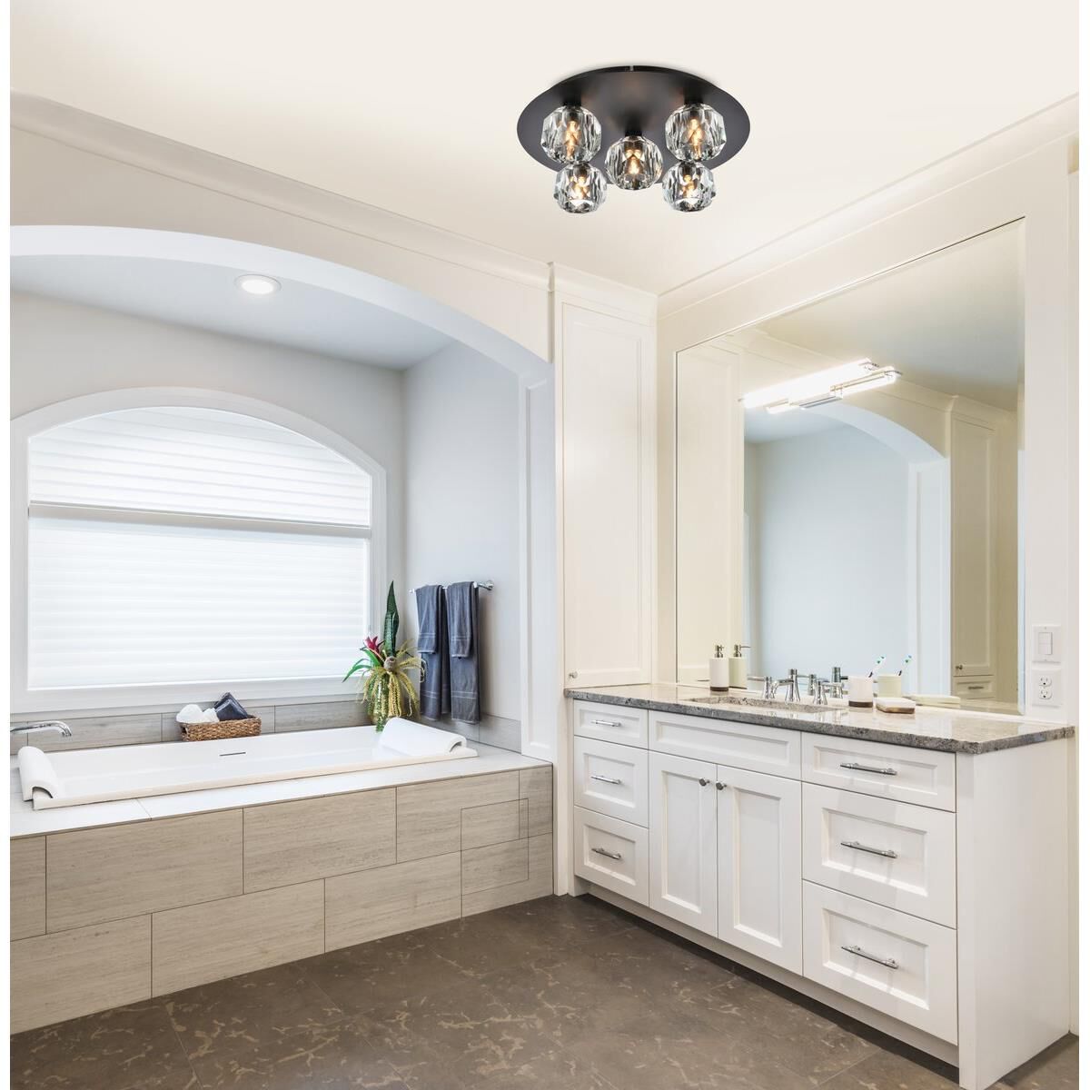 Graham 16 Inch 5 Light LED Flush Mount by Elegant Lighting