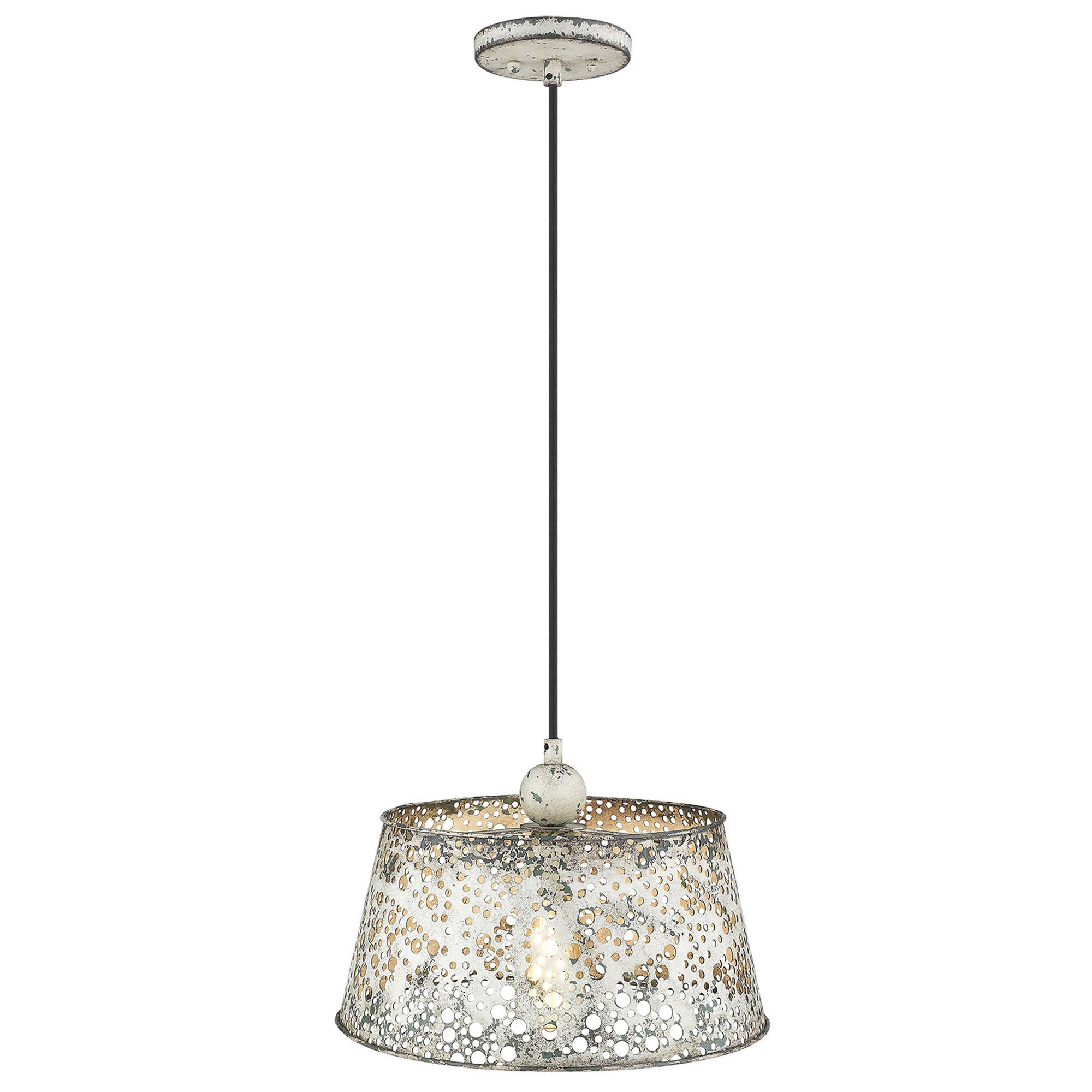 Shown in Aged Ivory finish and Aged Ivory glass and Aged Ivory, Bowl Shaped Metal shade
