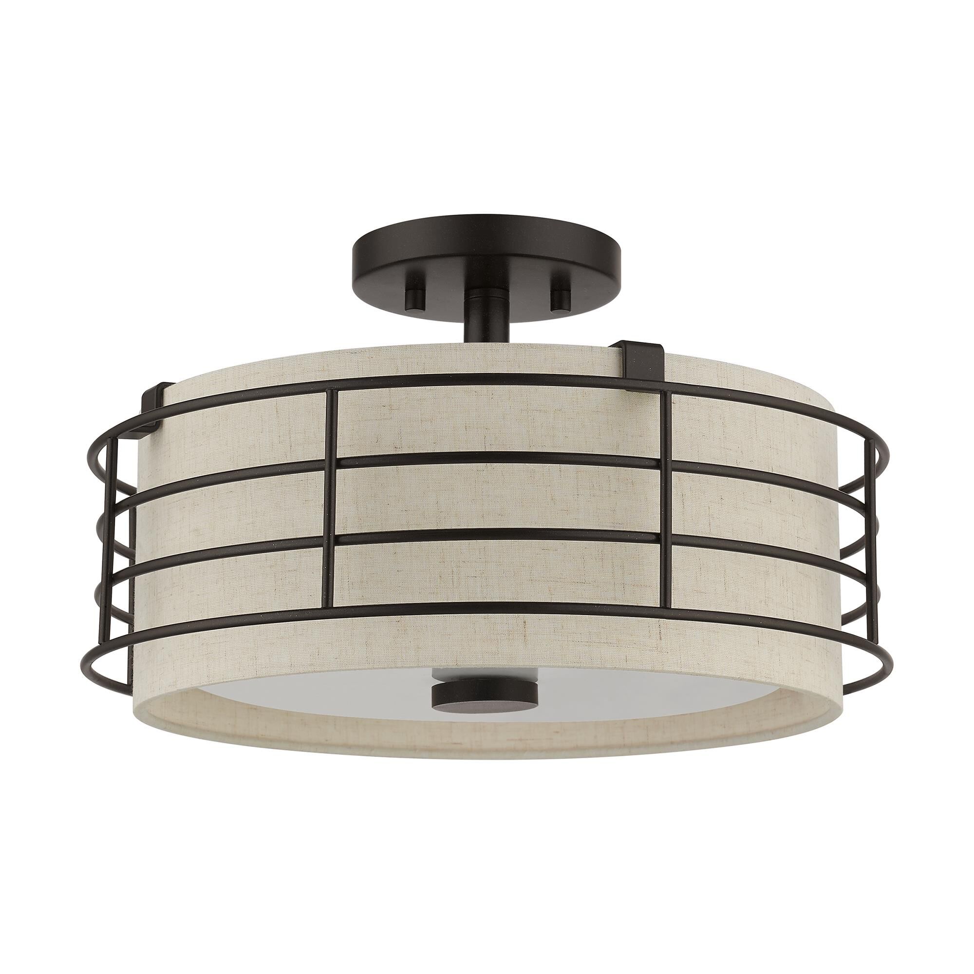 Blanchard 15 Inch 3 Light Semi Flush Mount by Livex Lighting