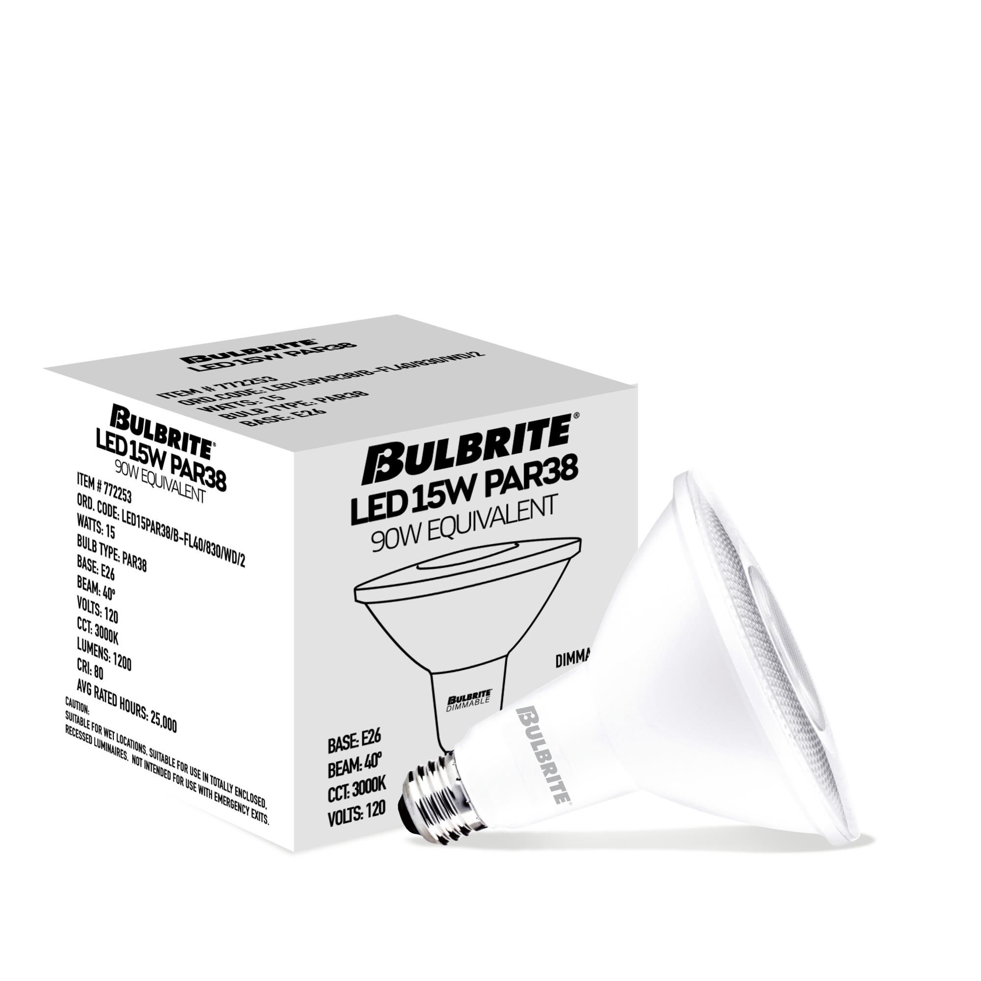 15 Watt 3000K PAR38 LED Light Bulb,