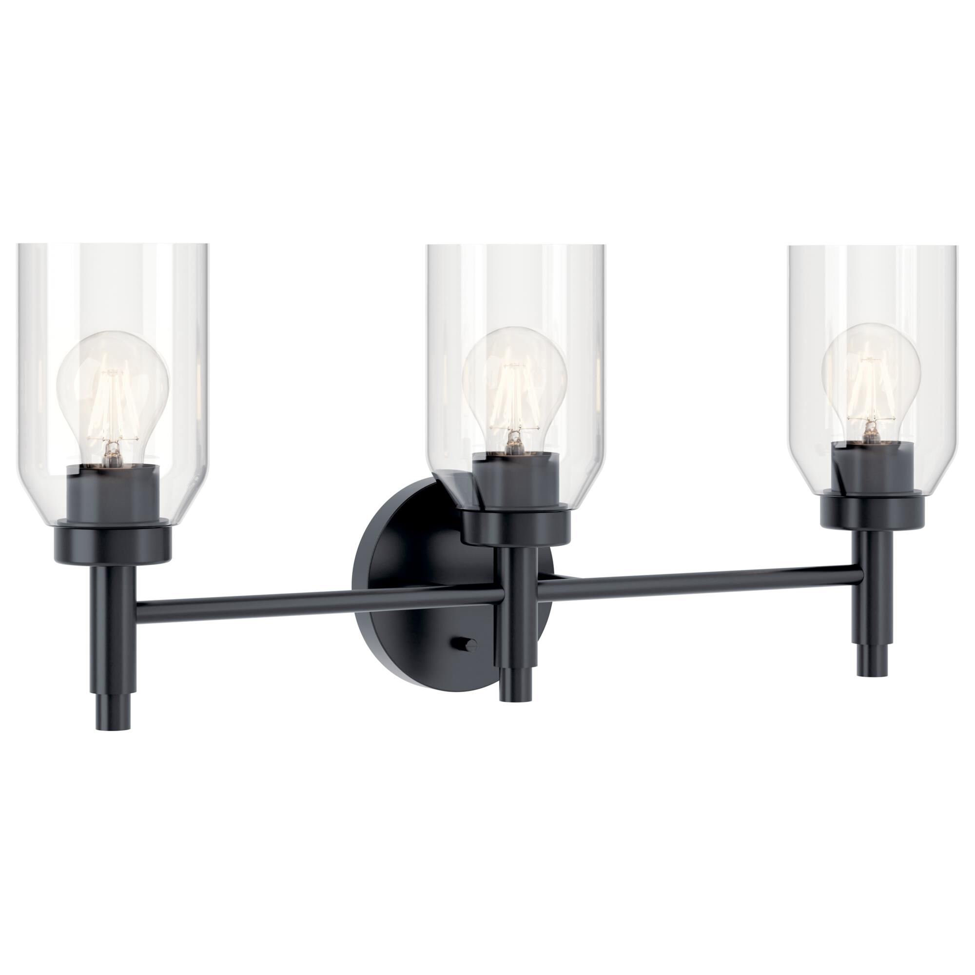 Shown in Black finish and Clear glass