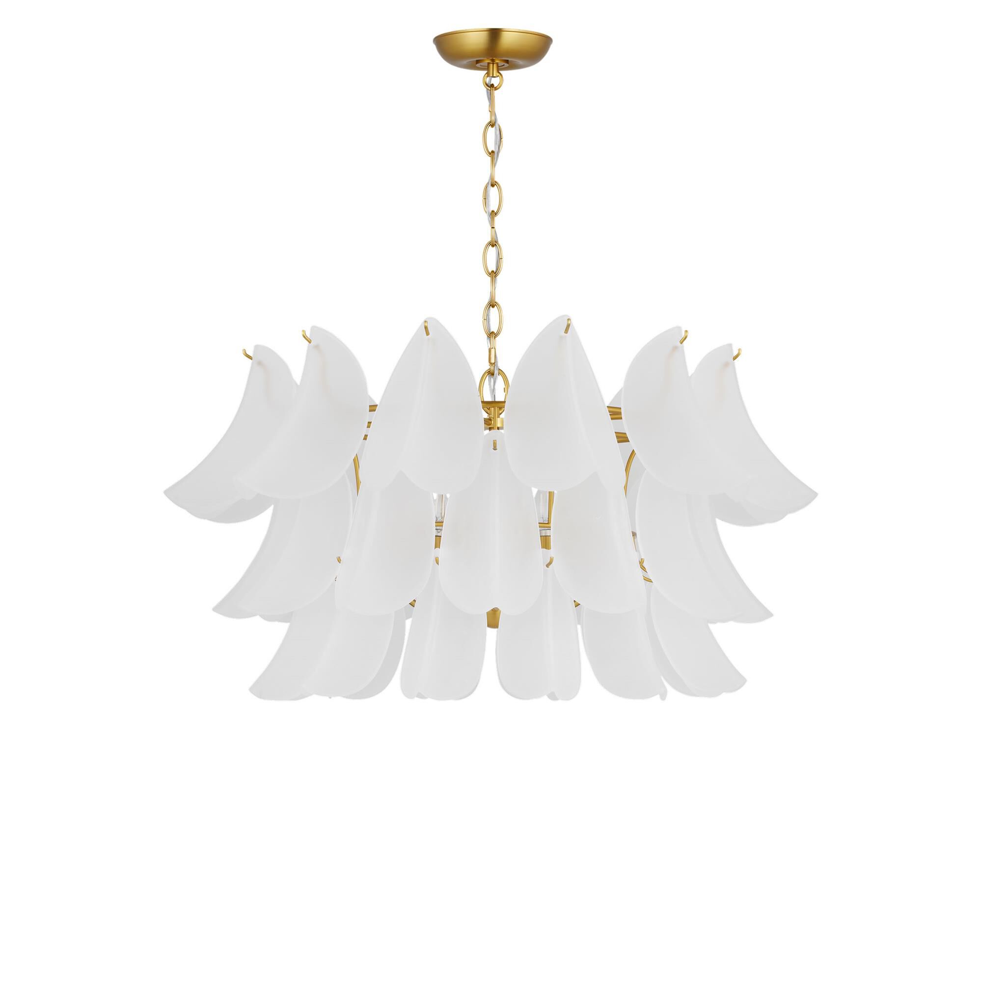 Shown in Burnished Brass finish and Etched glass