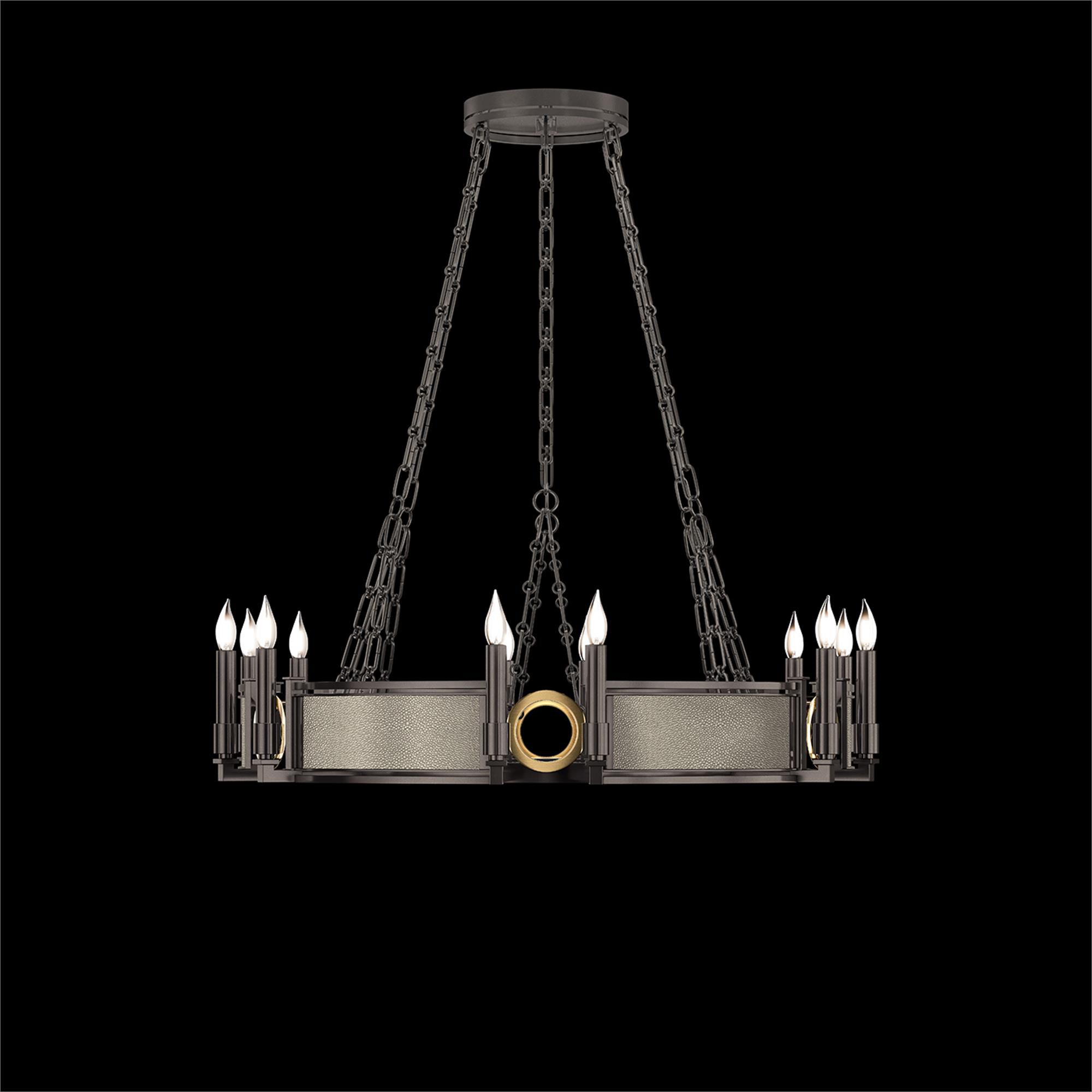 Shown in Midnight Steel and Brass  finish and Coco accent
