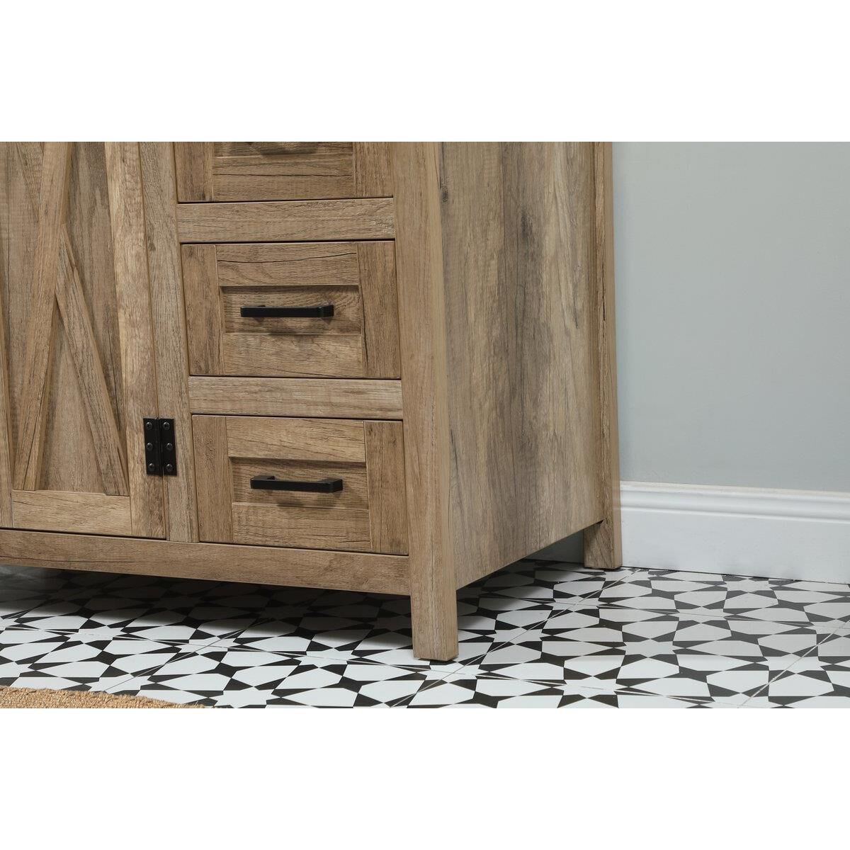 Shown in Natural Oak finish and With Backsplash accent