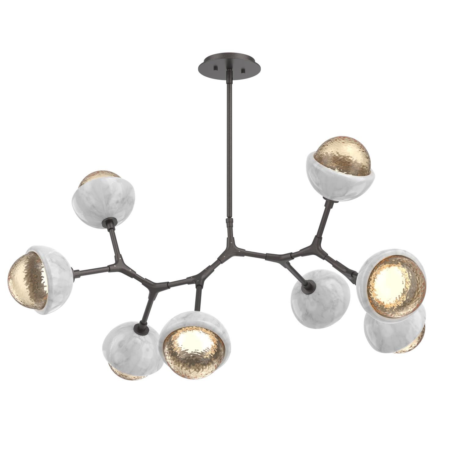 Shown in Graphite finish and Amber glass and White Marble accent
