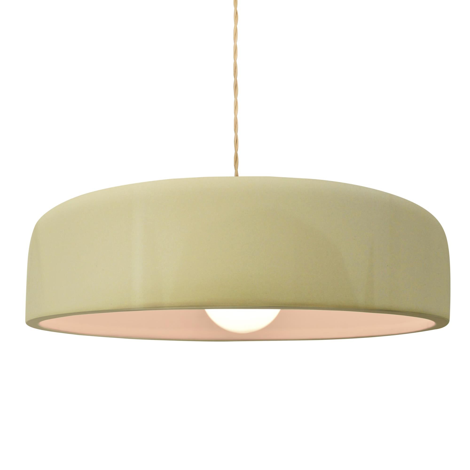Shown in Brushed Brass finish and Vanilla shade