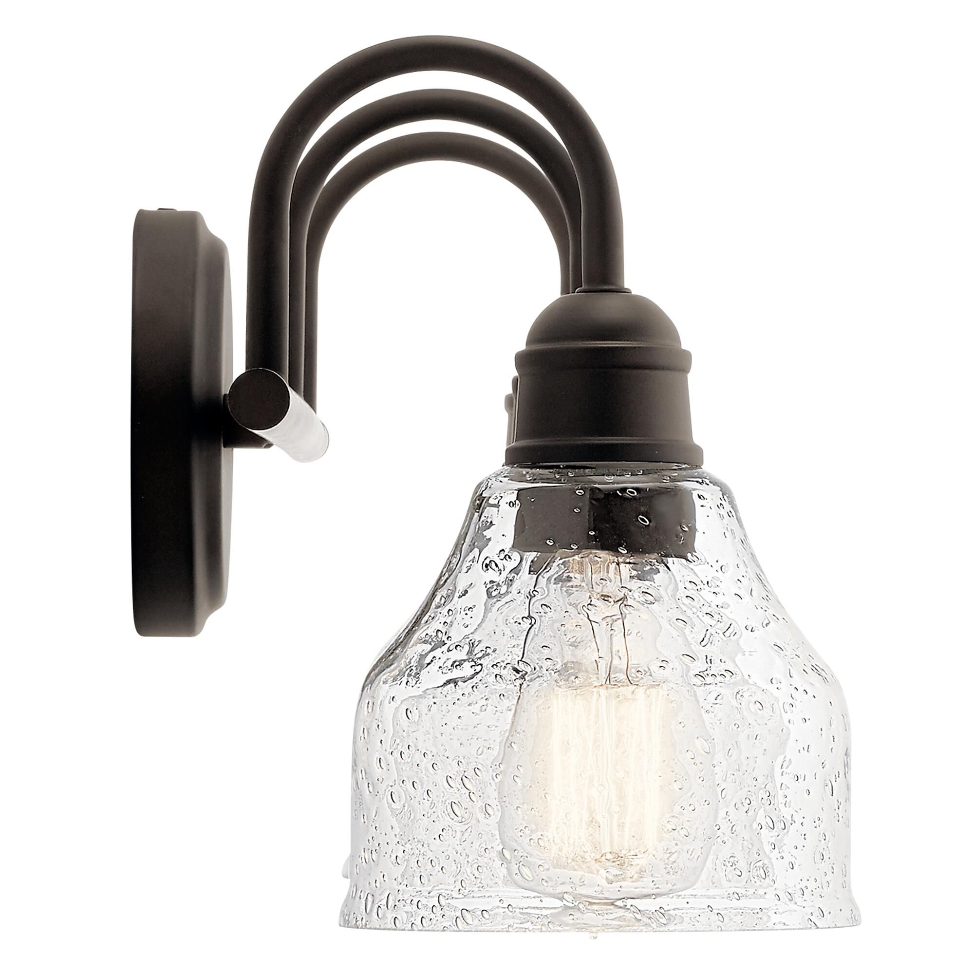 Shown in Olde Bronze finish and Clear Seeded glass