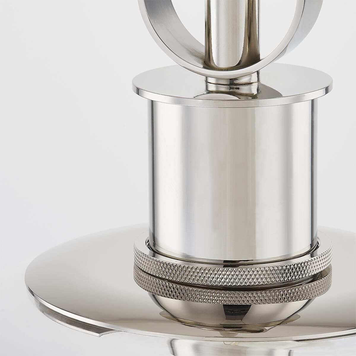 Shown in Polished Nickel finish and Clear glass