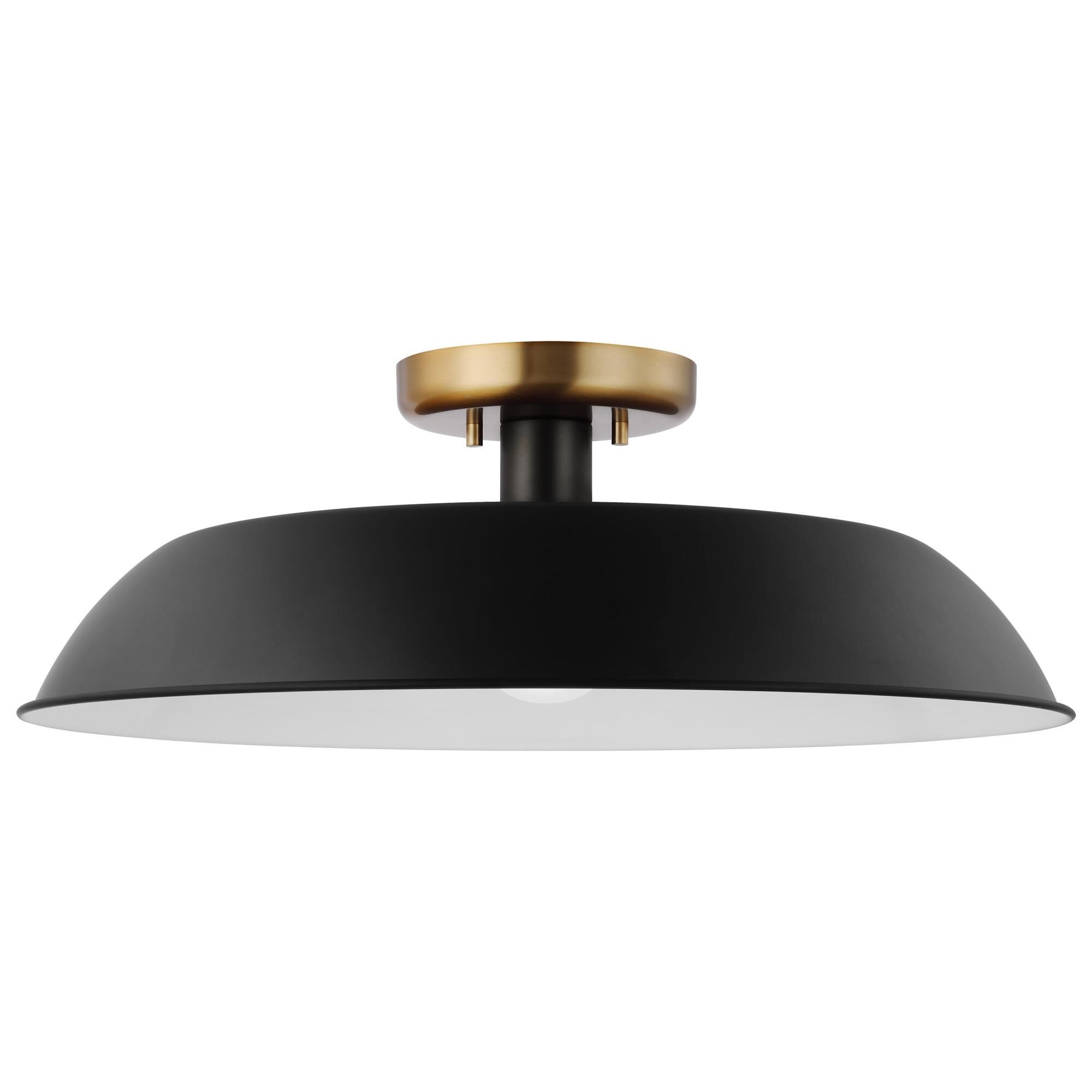 Shown in Matte Black and Burnished Brass finish