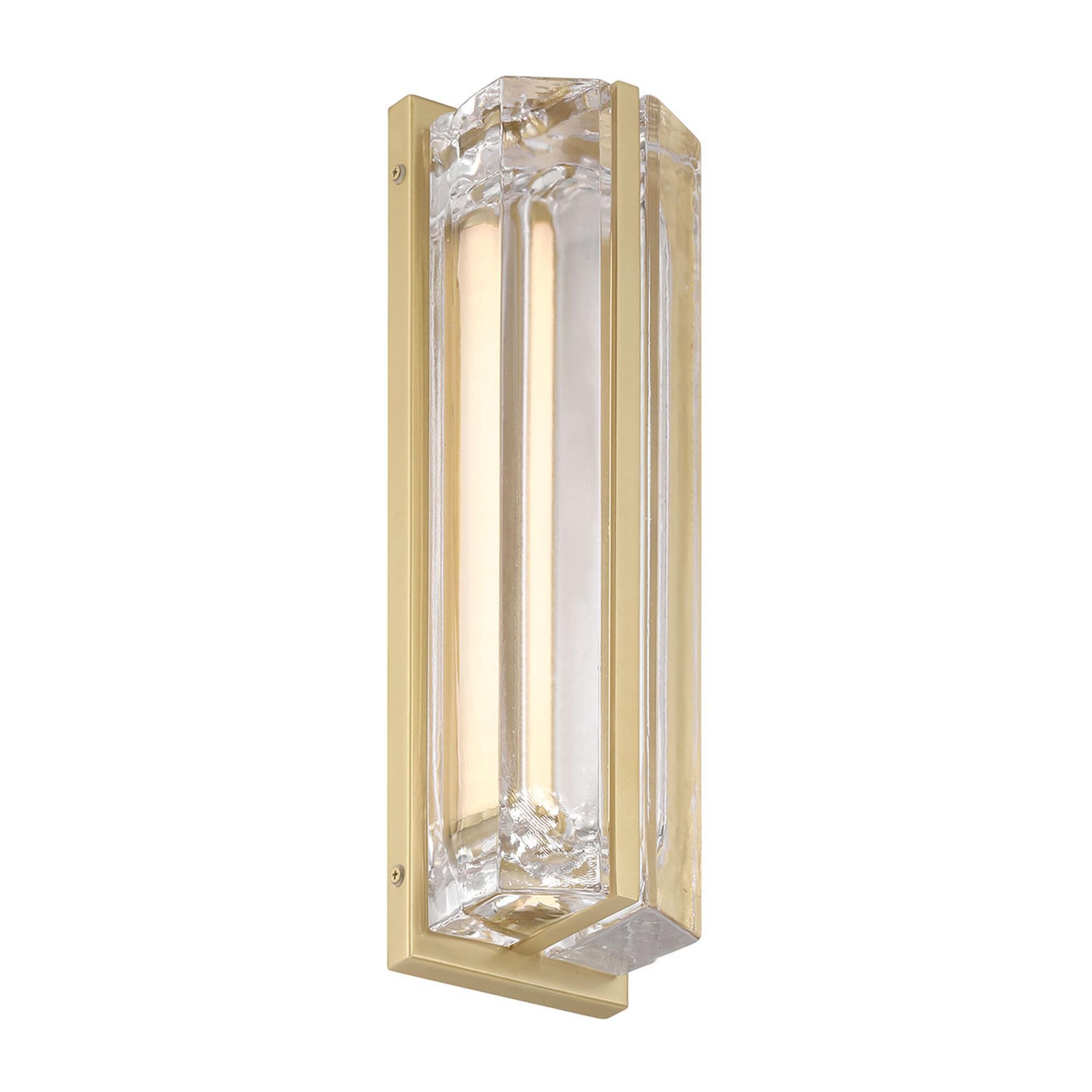 Shown in Gold finish and Clear glass