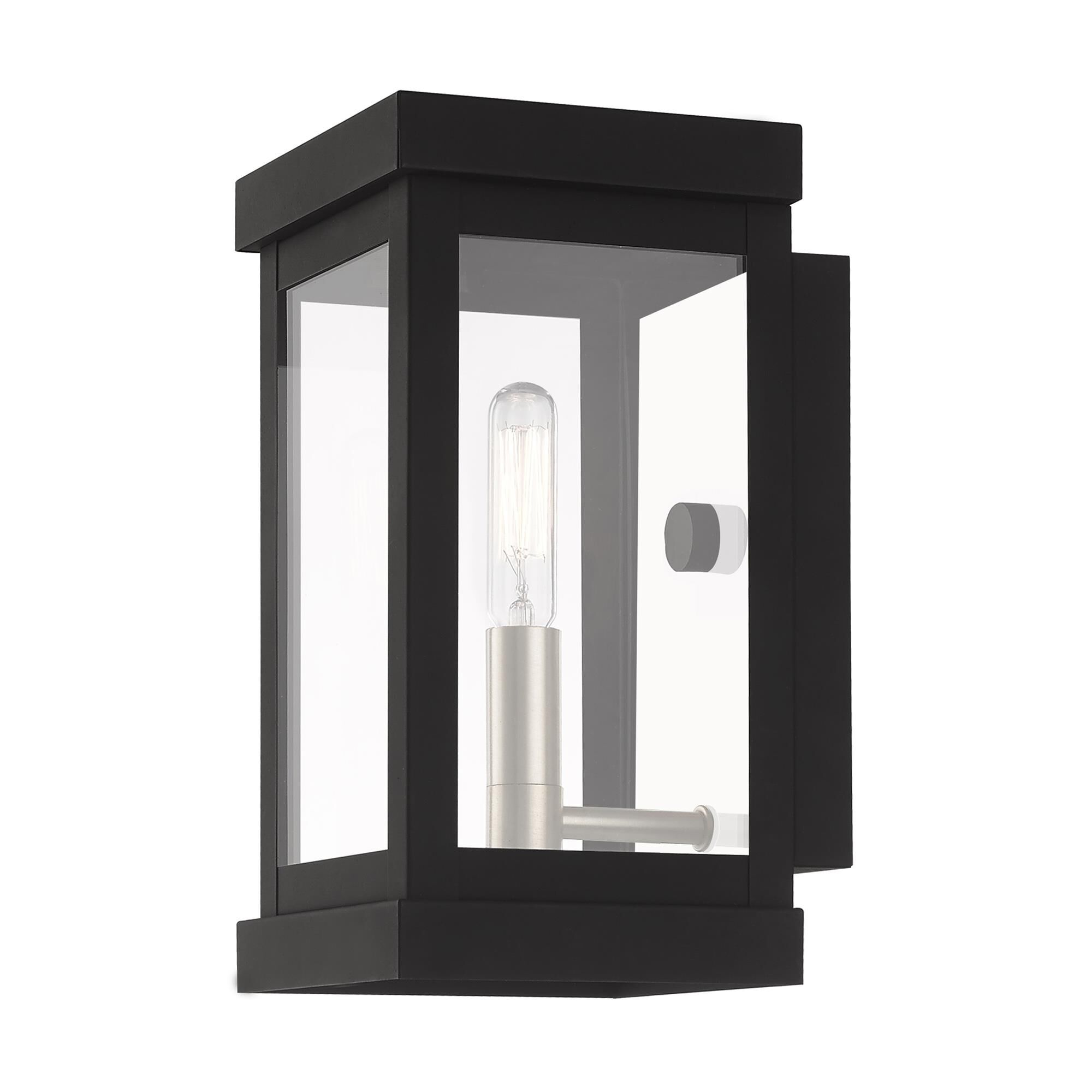 Shown in Black finish and Clear glass