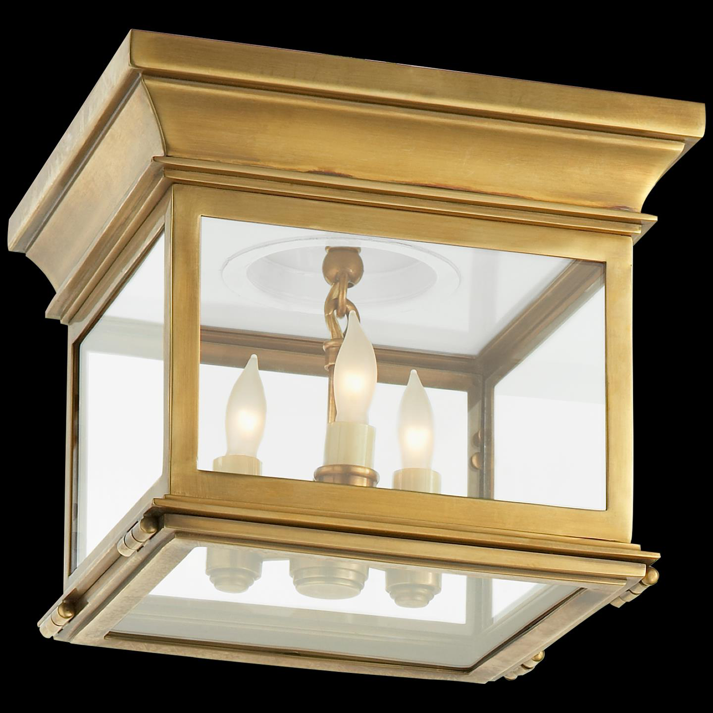 Shown in Antique-Burnished Brass finish and Clear glass