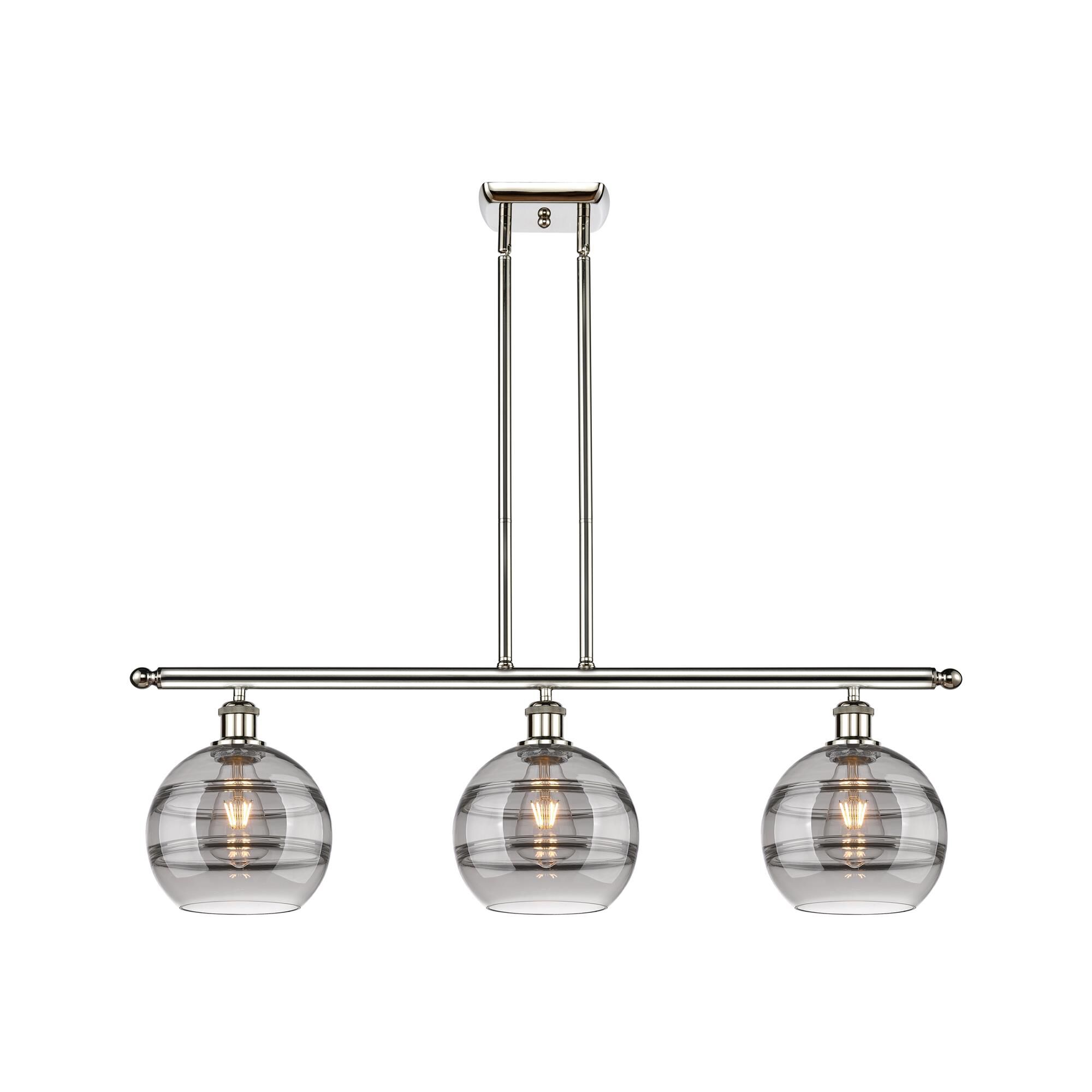 Shown in Polished Nickel finish and Light Smoke glass