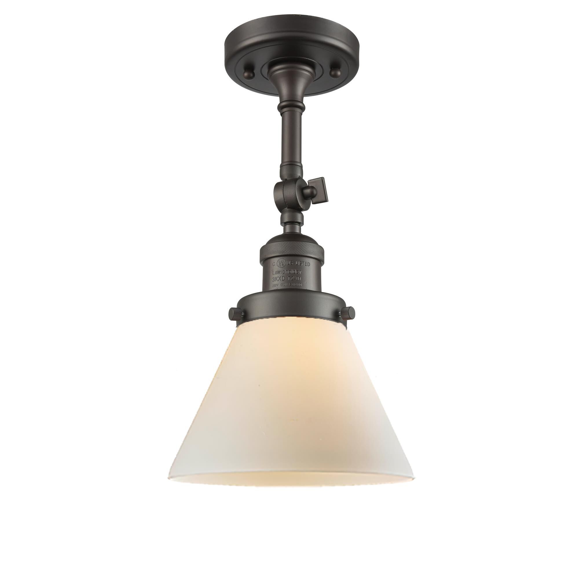 Bruno Marashlian Large Cone 7 Inch 1 Light Semi Flush Mount by Innovations Lighting