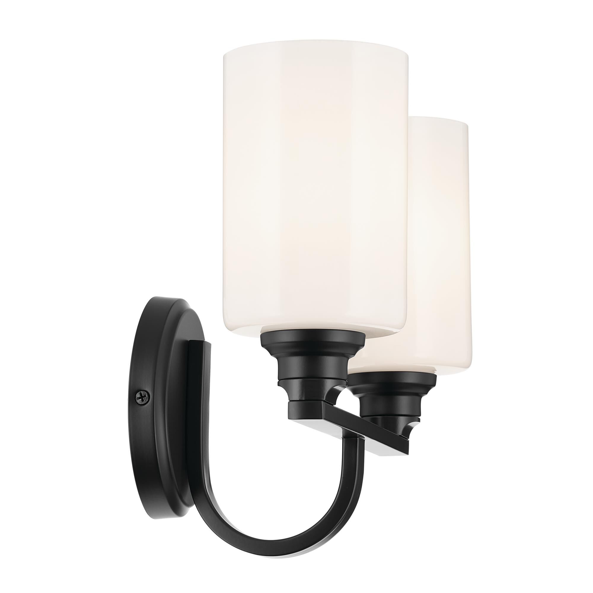 Shown in Black finish and Opal glass