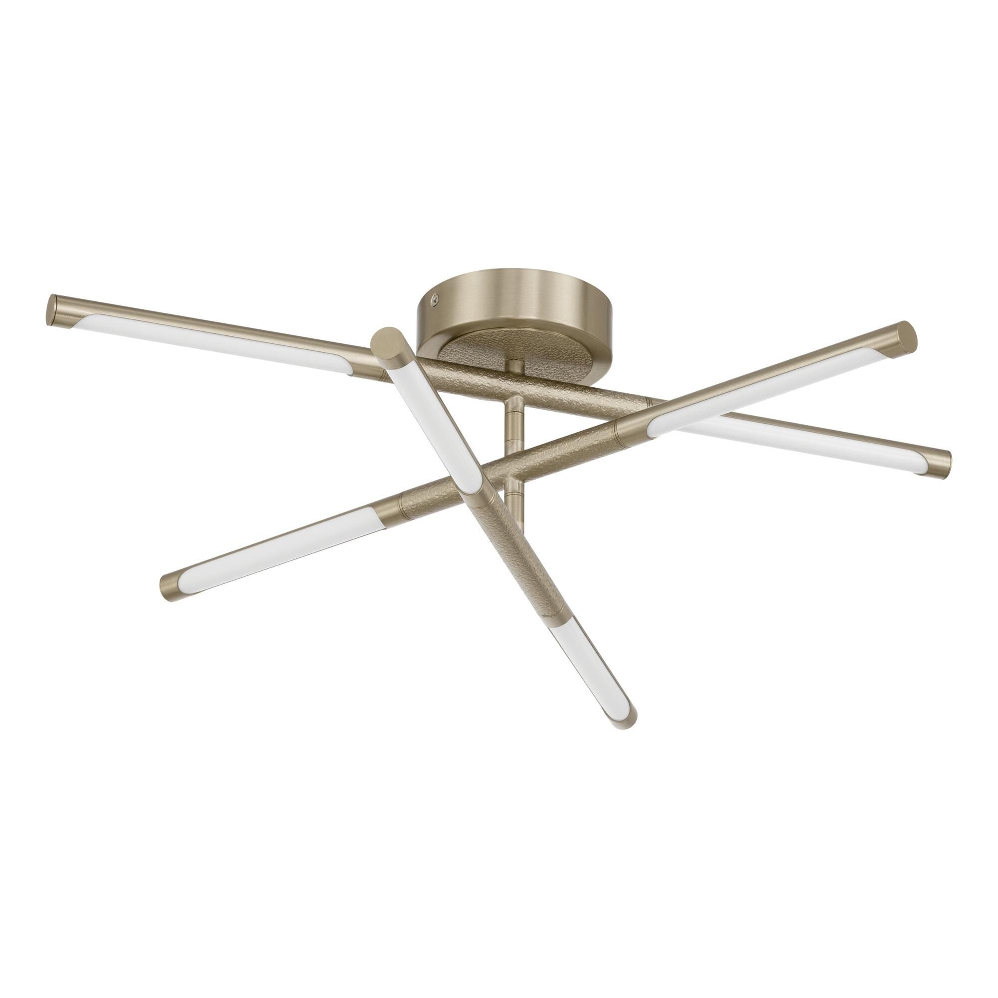 Shown in Champagne Gold finish and White glass