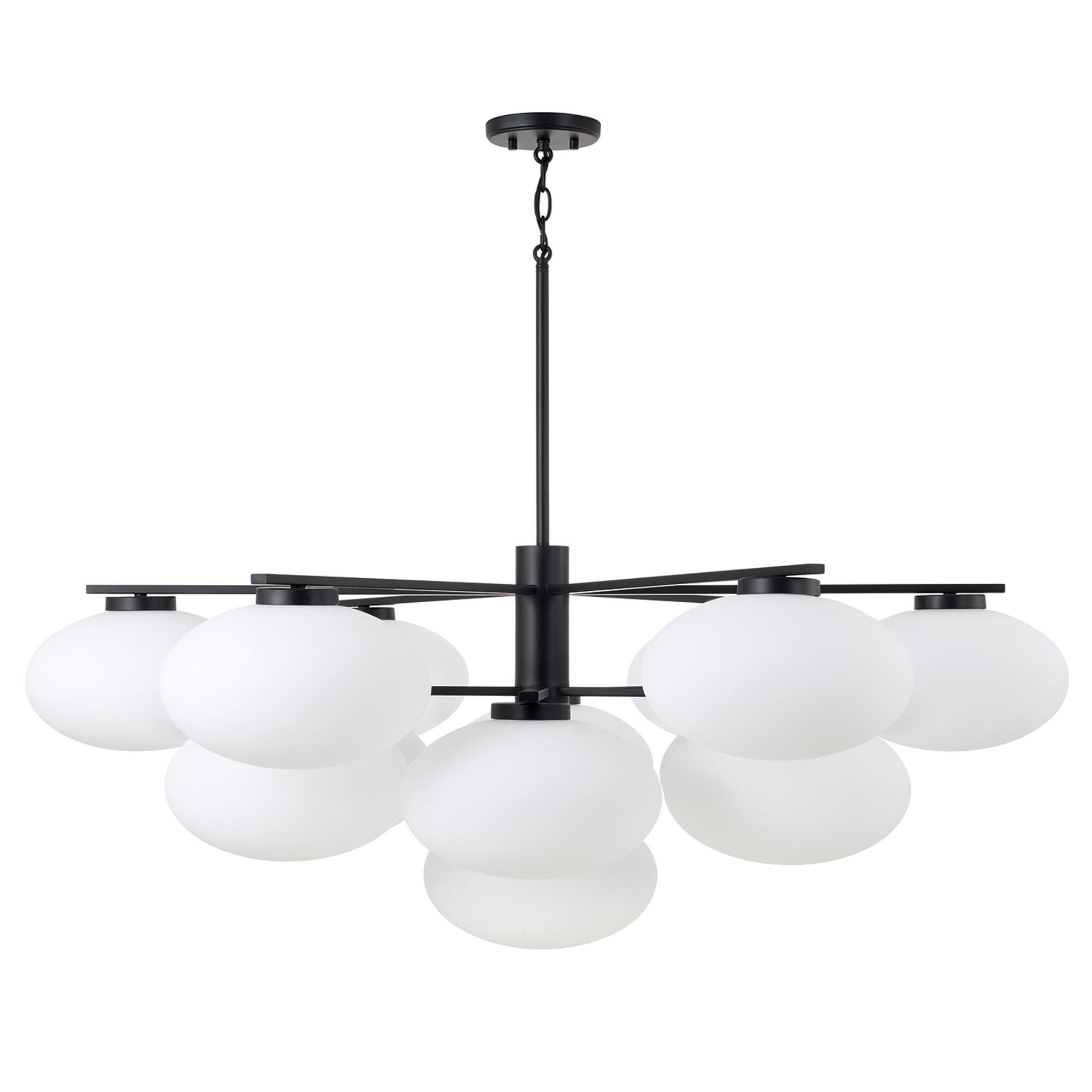 Shown in Matte Black finish and Soft White glass