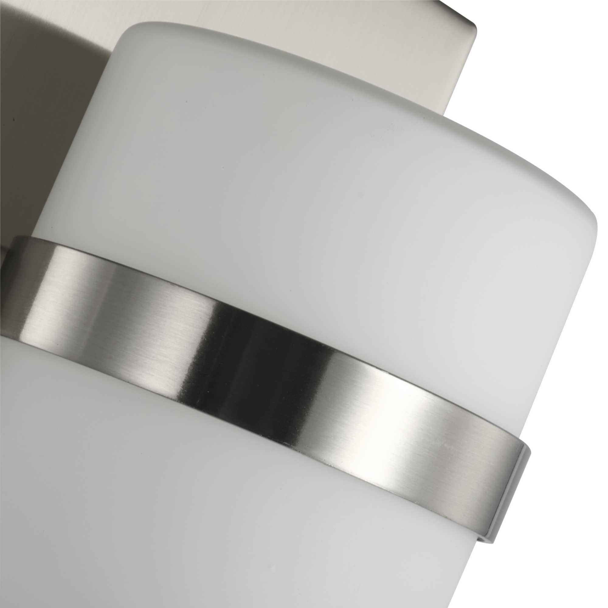 Shown in Brushed Nickel finish and Etched Opal glass