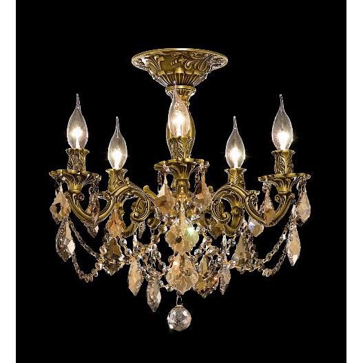 Rosalia 18 Inch 5 Light Semi Flush Mount by Elegant Lighting