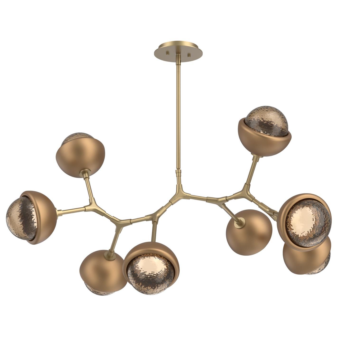 Shown in Gilded Brass finish and Bronze glass and Novel Brass accent