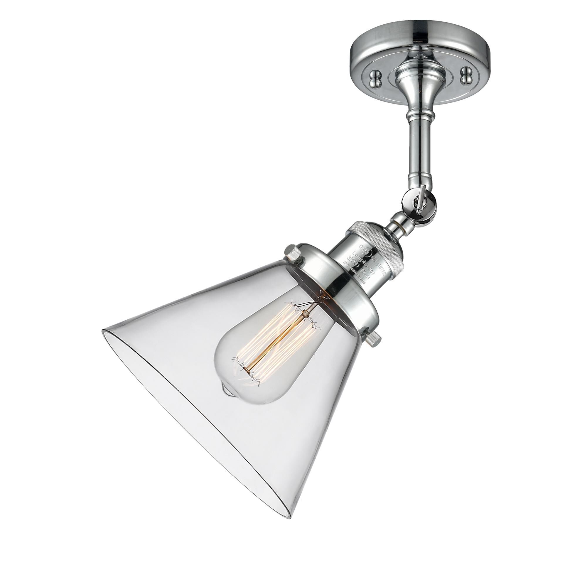 Shown in Polished Chrome finish and Clear glass and None accent