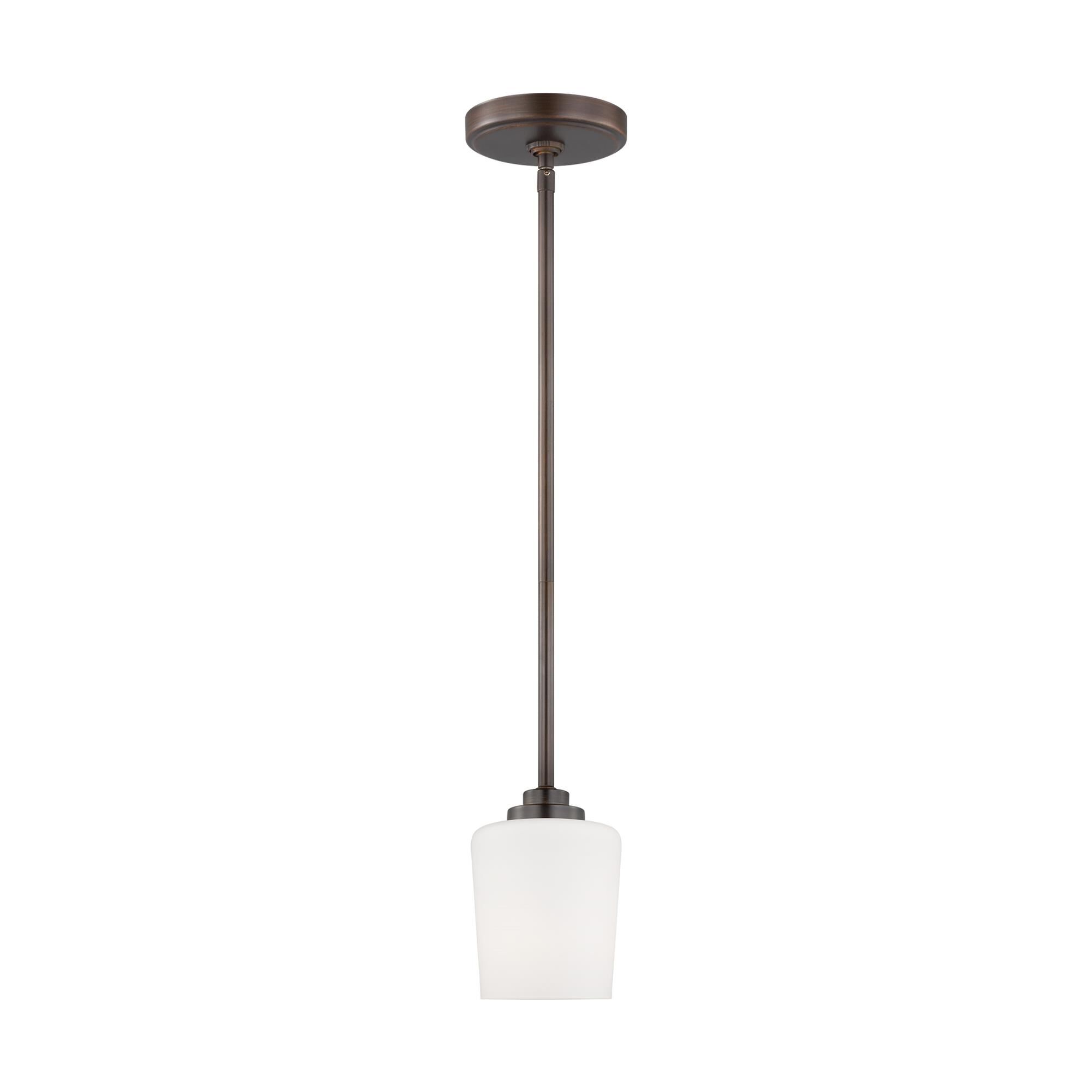 Shown in Bronze finish and Etched / White Inside glass and Etched / White Inside Glass shade