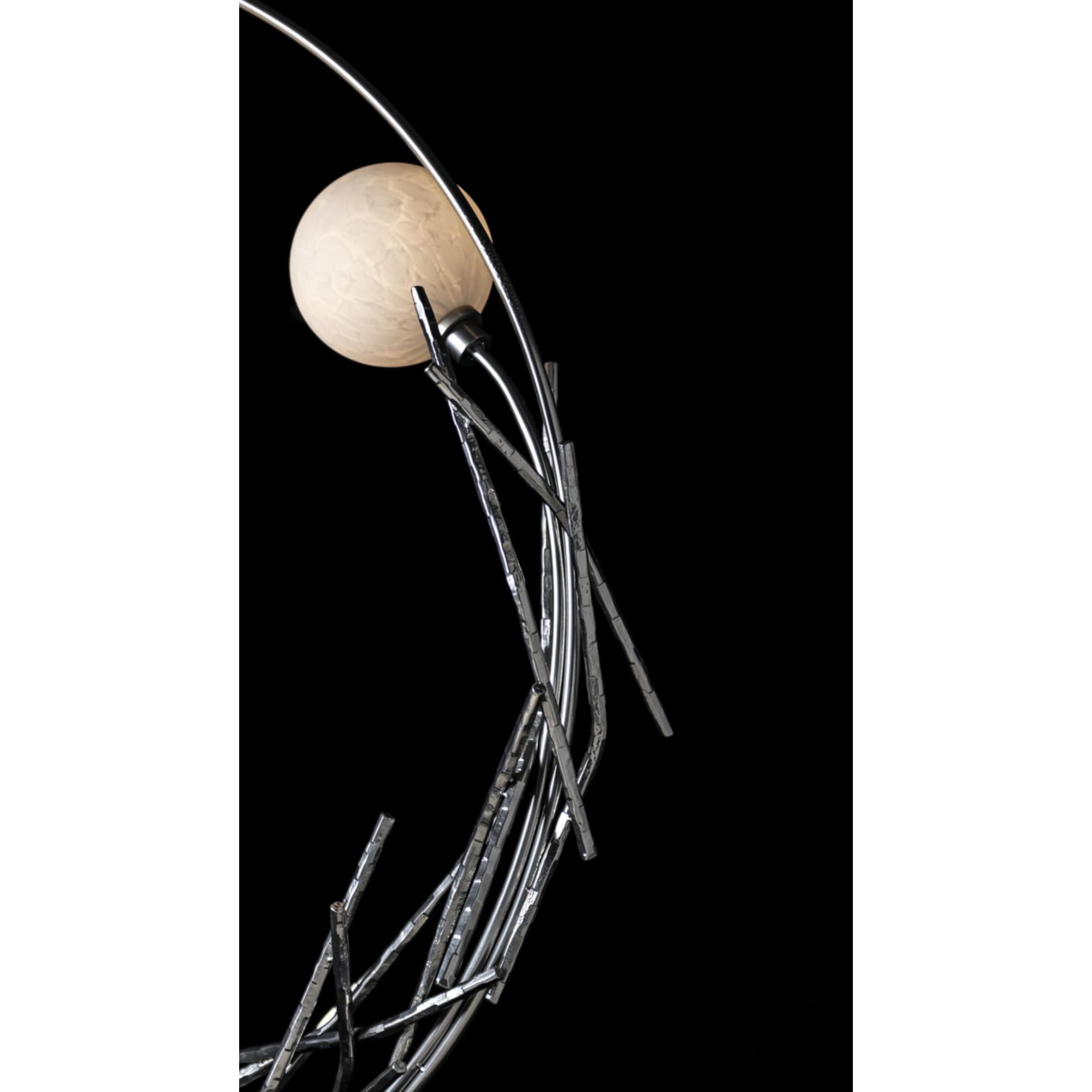 Shown in Sterling finish and Shell glass