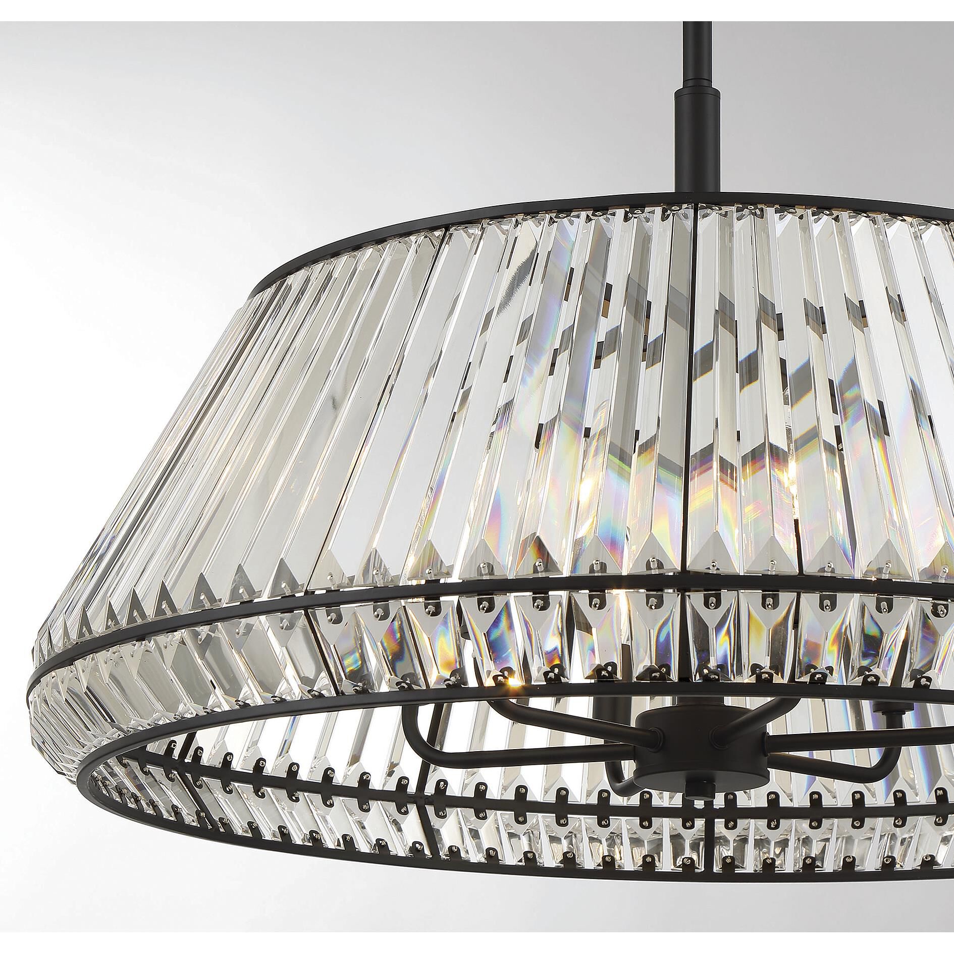 Shown in Matte Black finish and Clear crystal