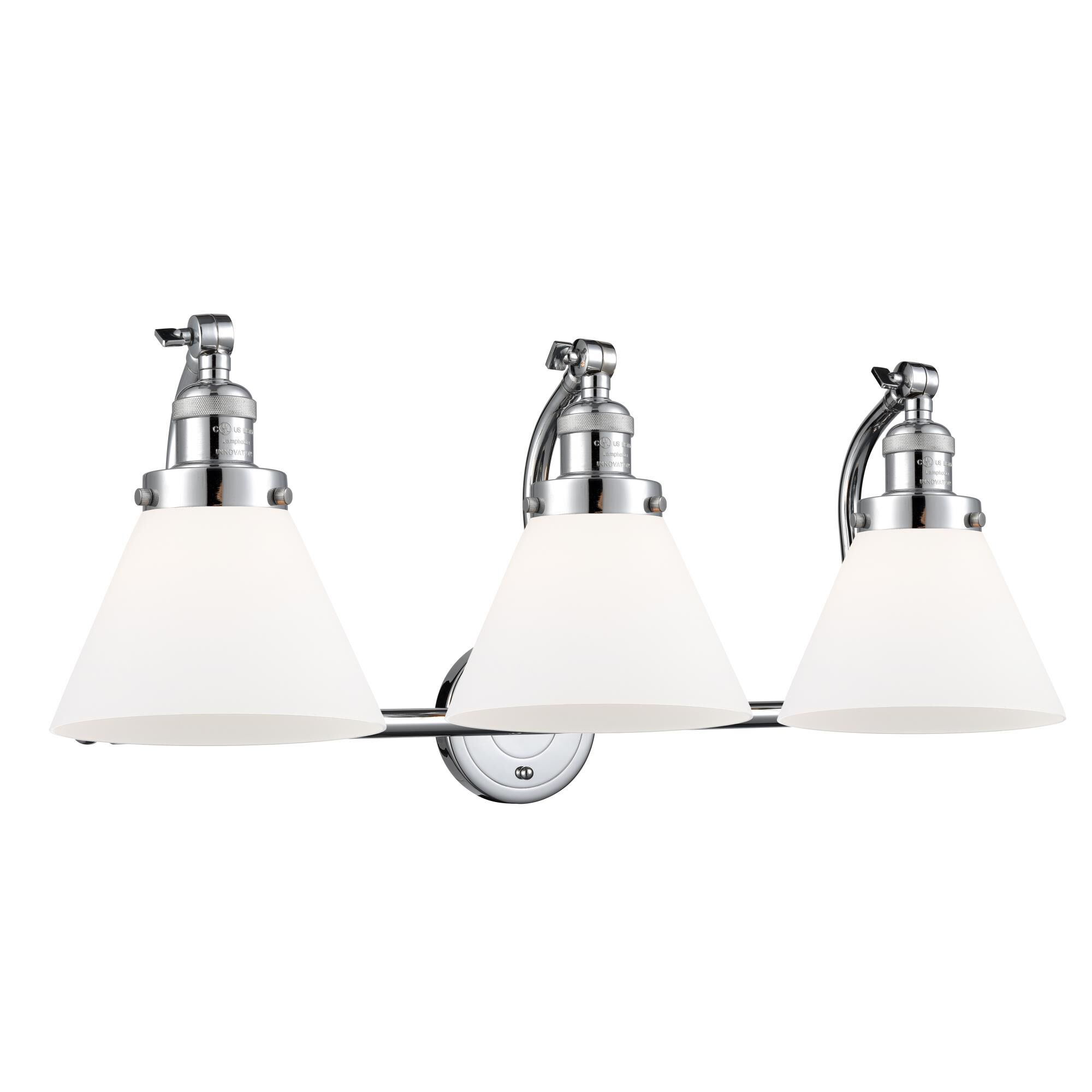 Bruno Marashlian Large Cone 28 Inch 3 Light Bath Vanity Light by Innovations Lighting