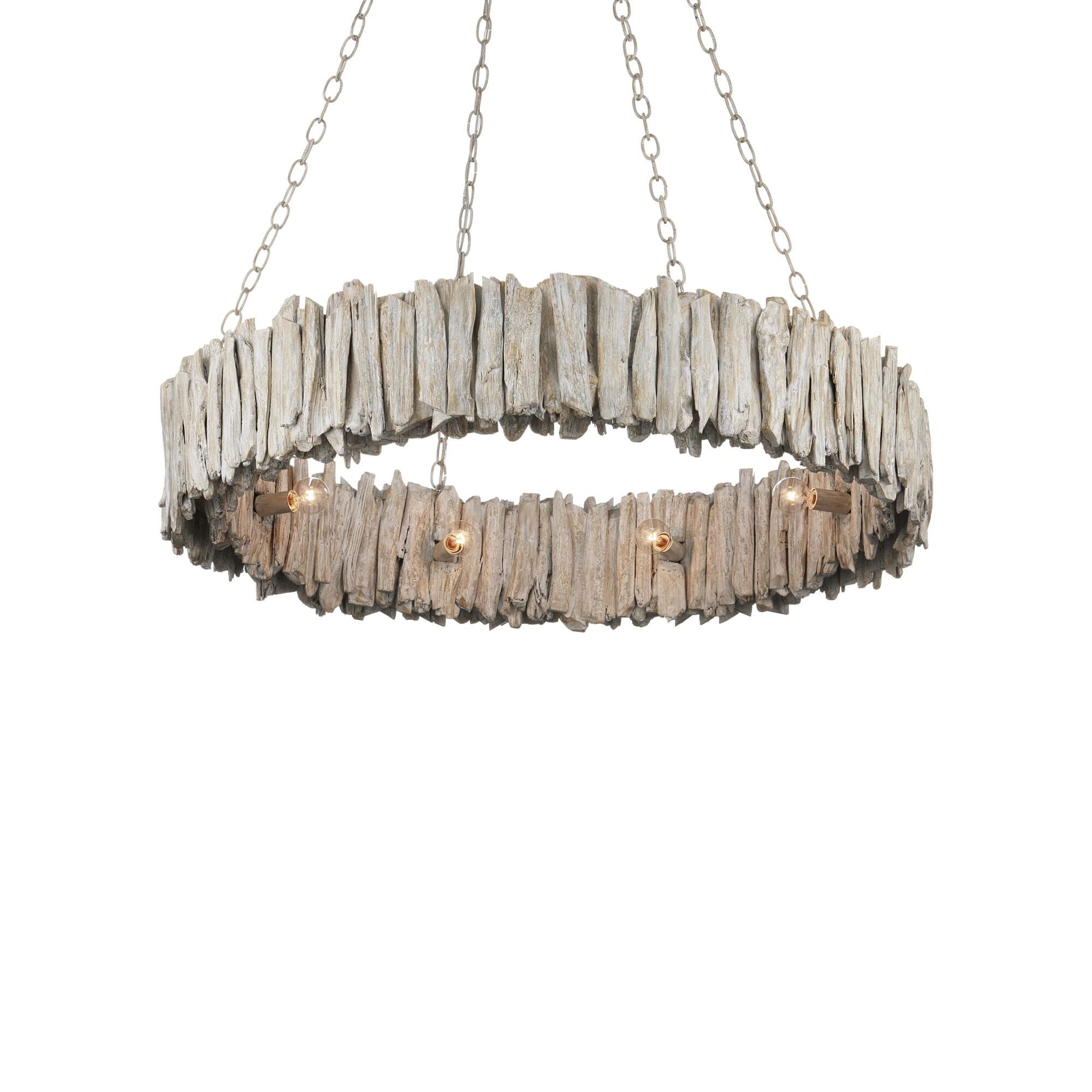 Driftwood 39 Inch Chandelier by Currey and Company