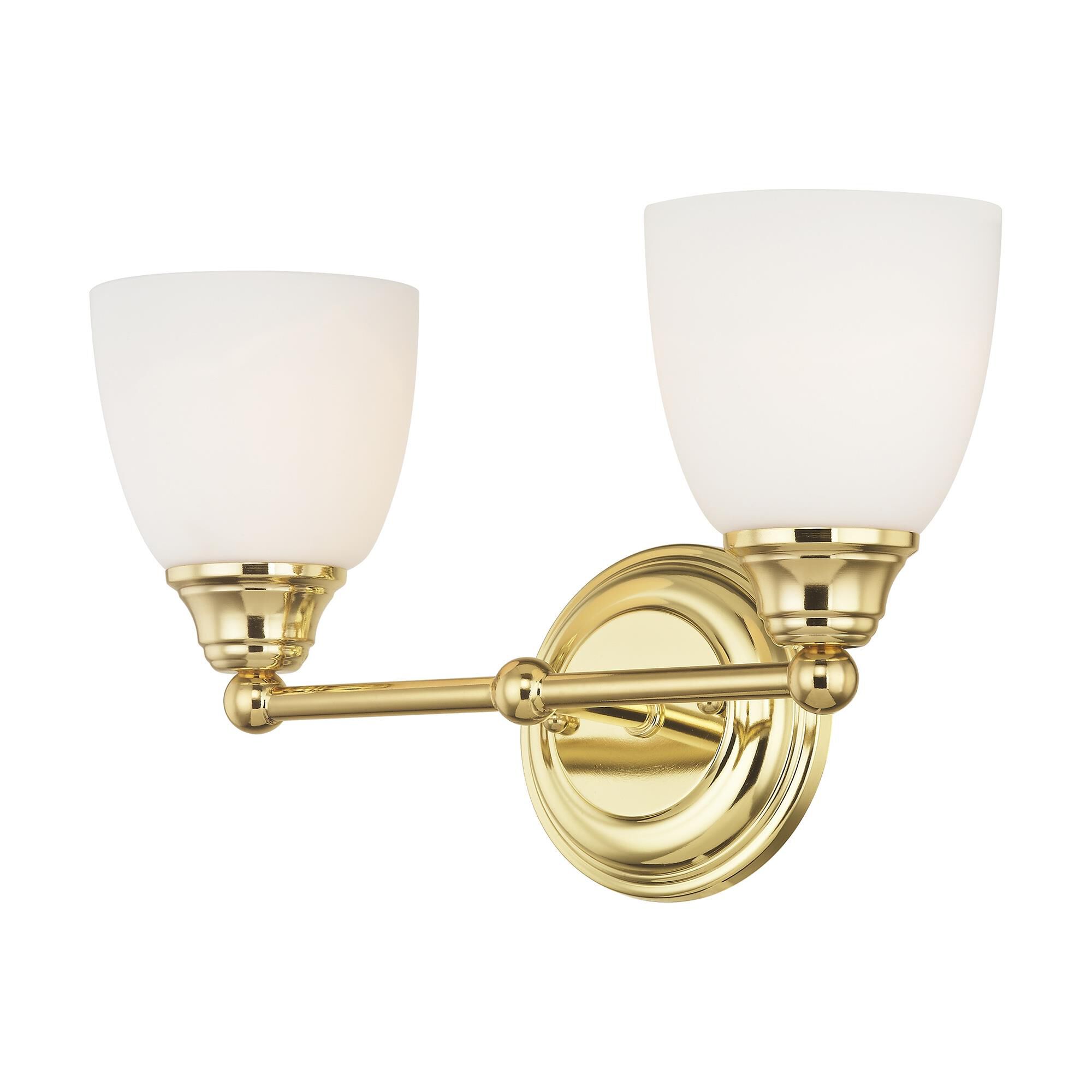 Shown in Polished Brass finish and Hand Blown Satin Opal White glass