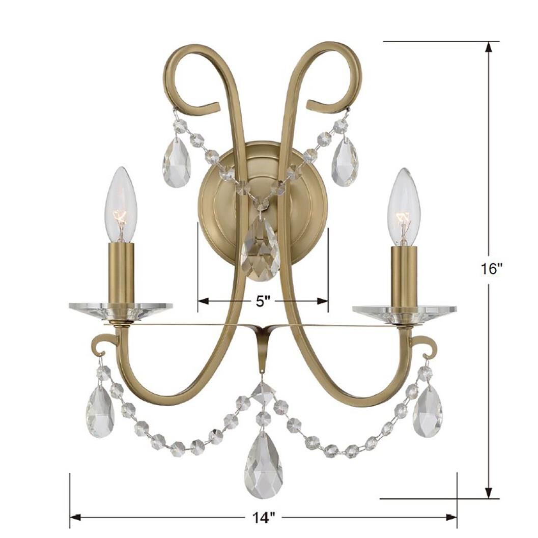 Othello 16 Inch Wall Sconce by Crystorama