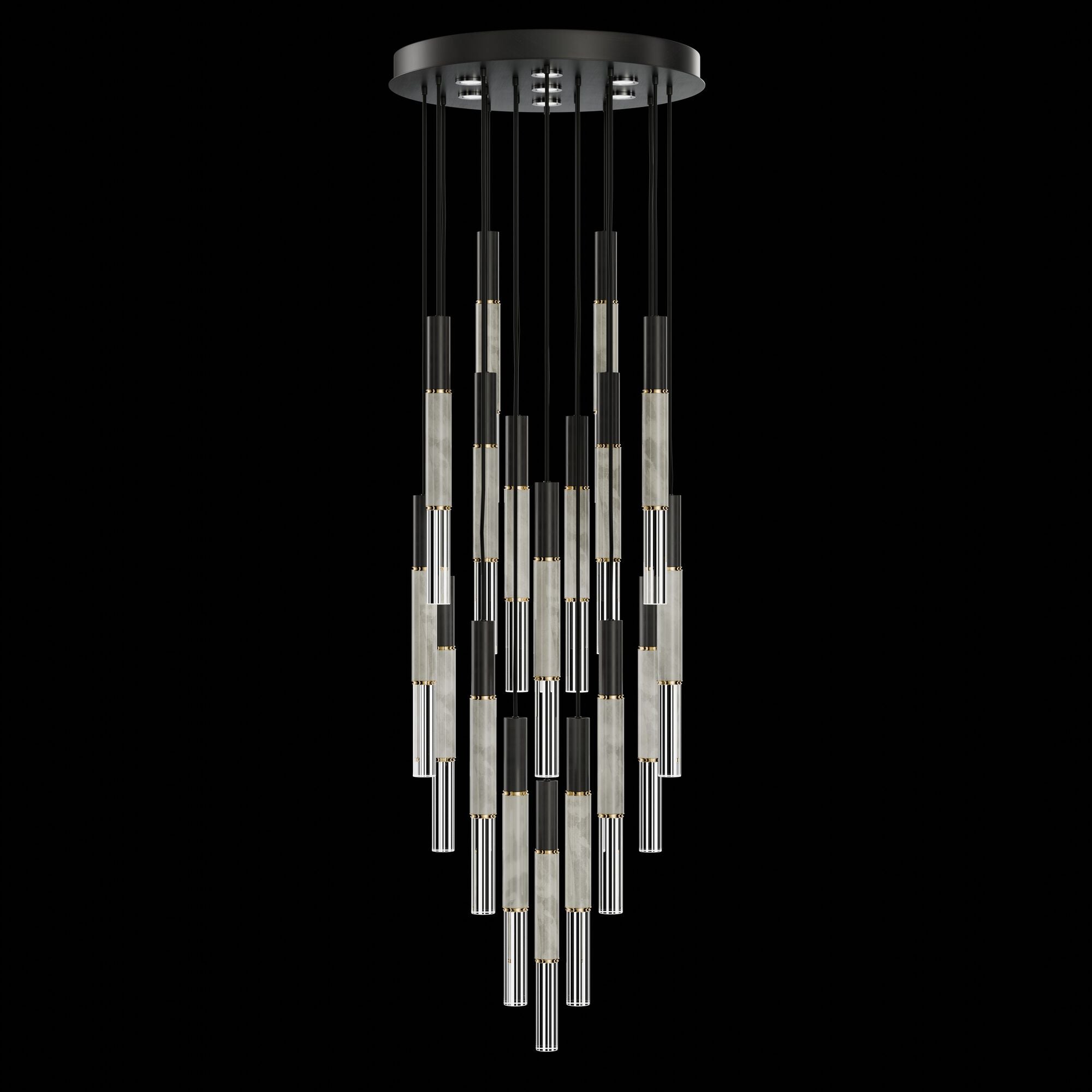 Shown in Black finish and True crystal and False glass