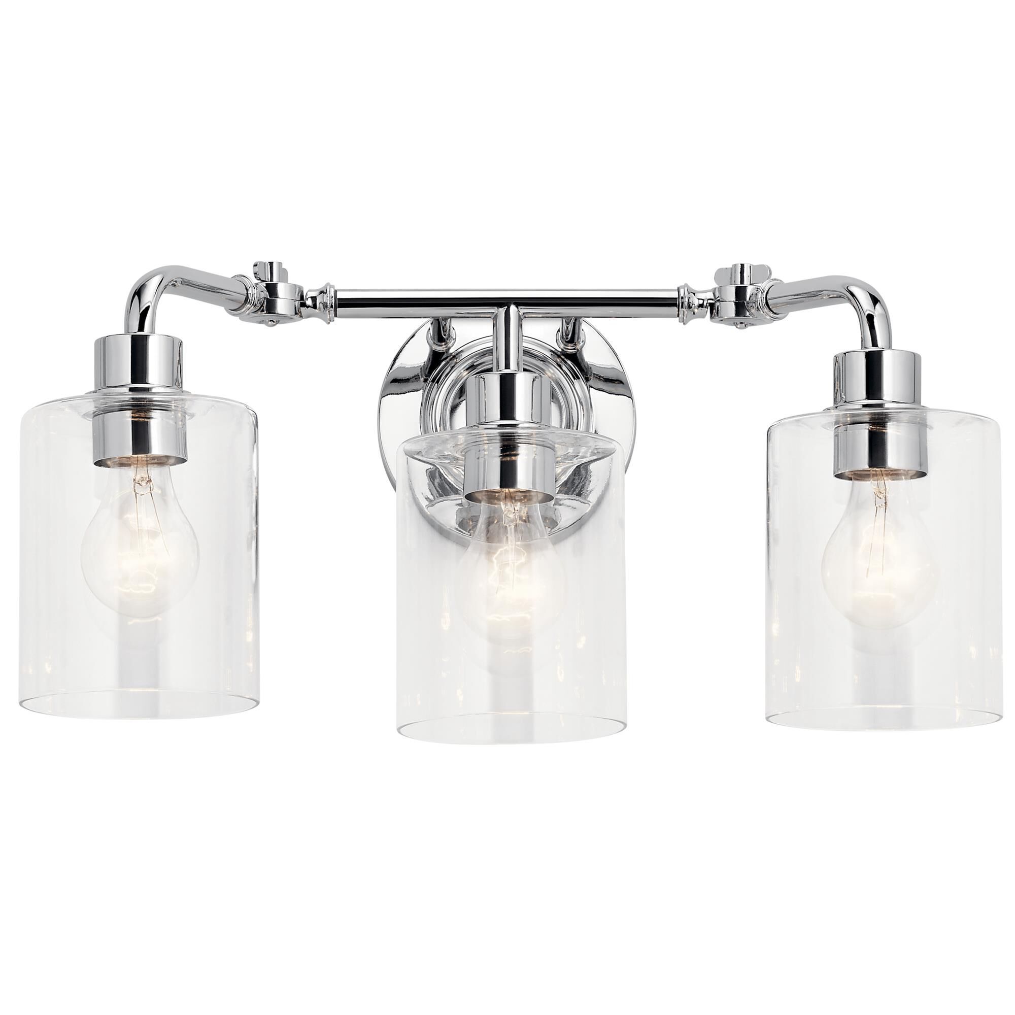 Shown in Chrome finish and Clear glass