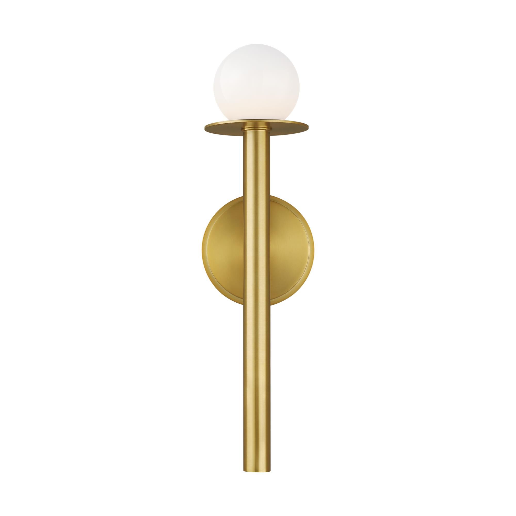 Shown in Burnished Brass finish and Milk Whitesteel glass