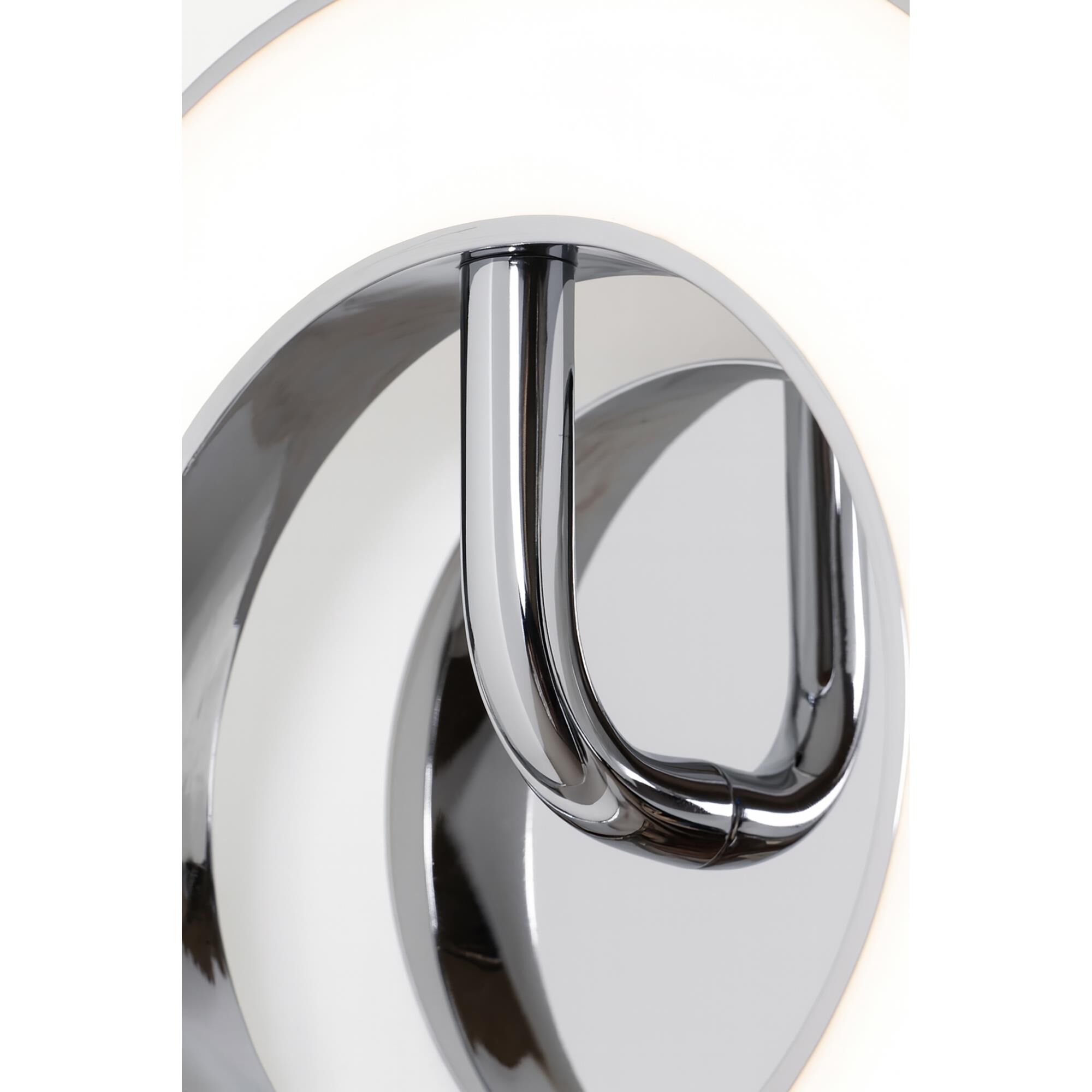 Shown in Polished Chrome finish and White glass