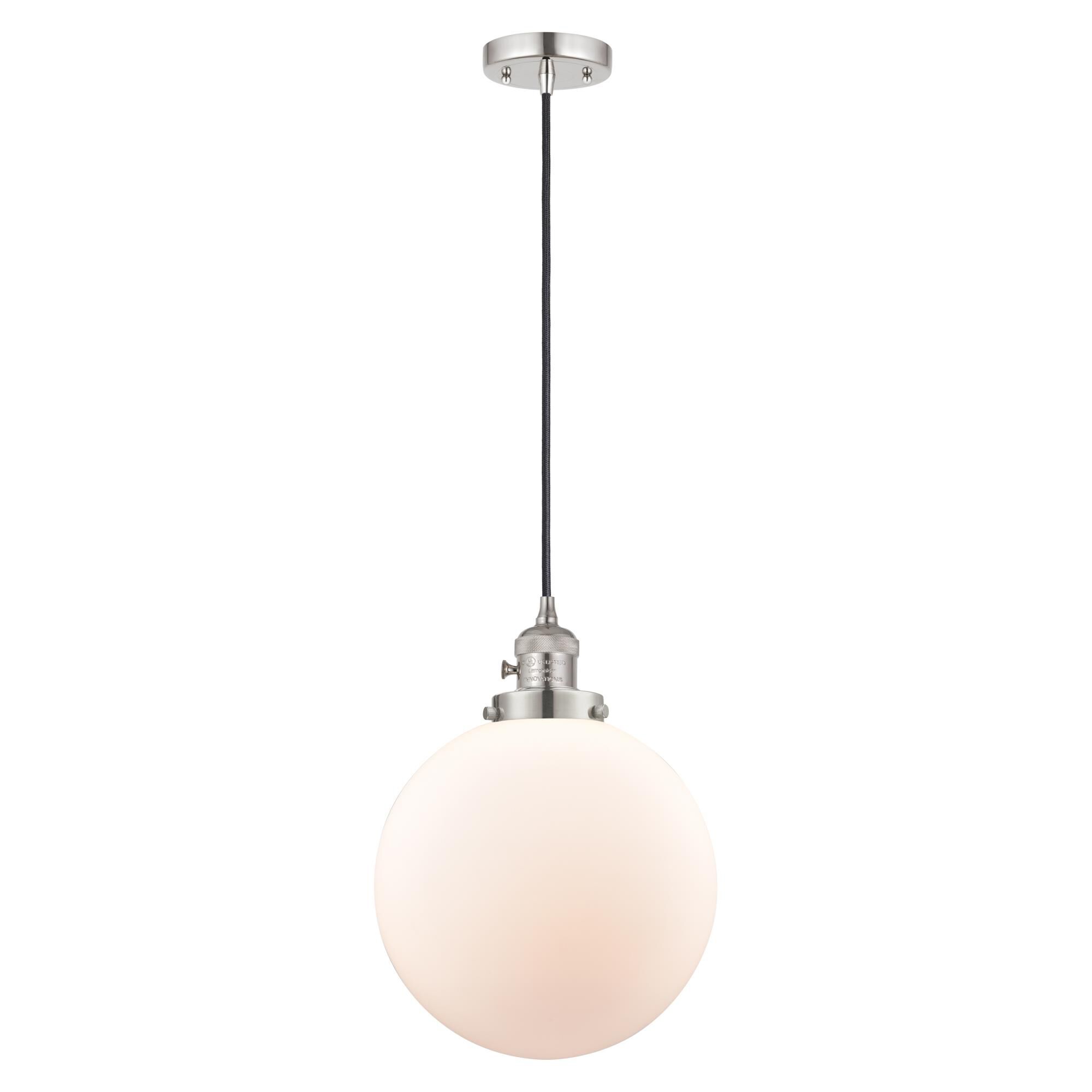 Shown in Polished Nickel finish and Frosted glass