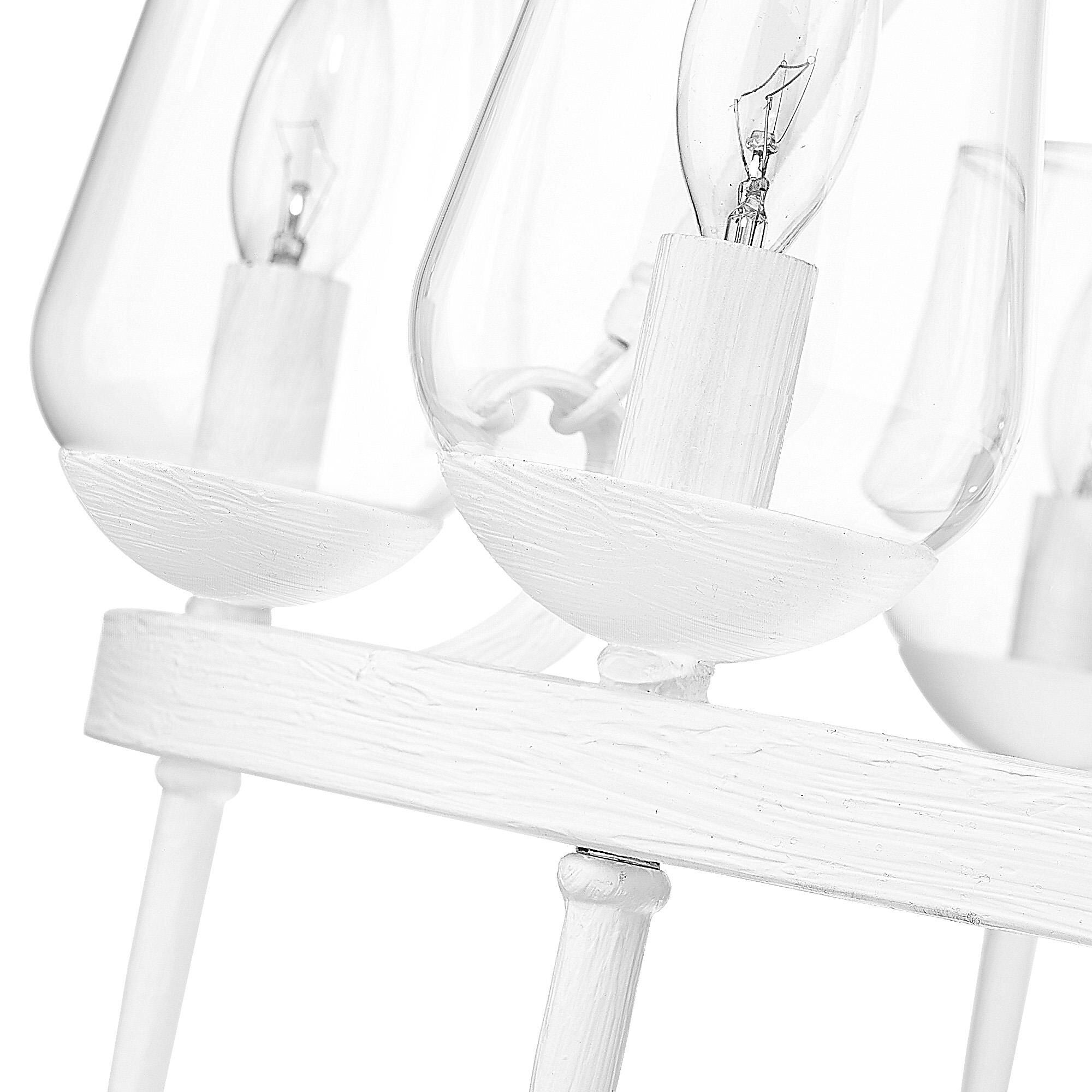 Shown in Textured White Plaster finish and Clear glass